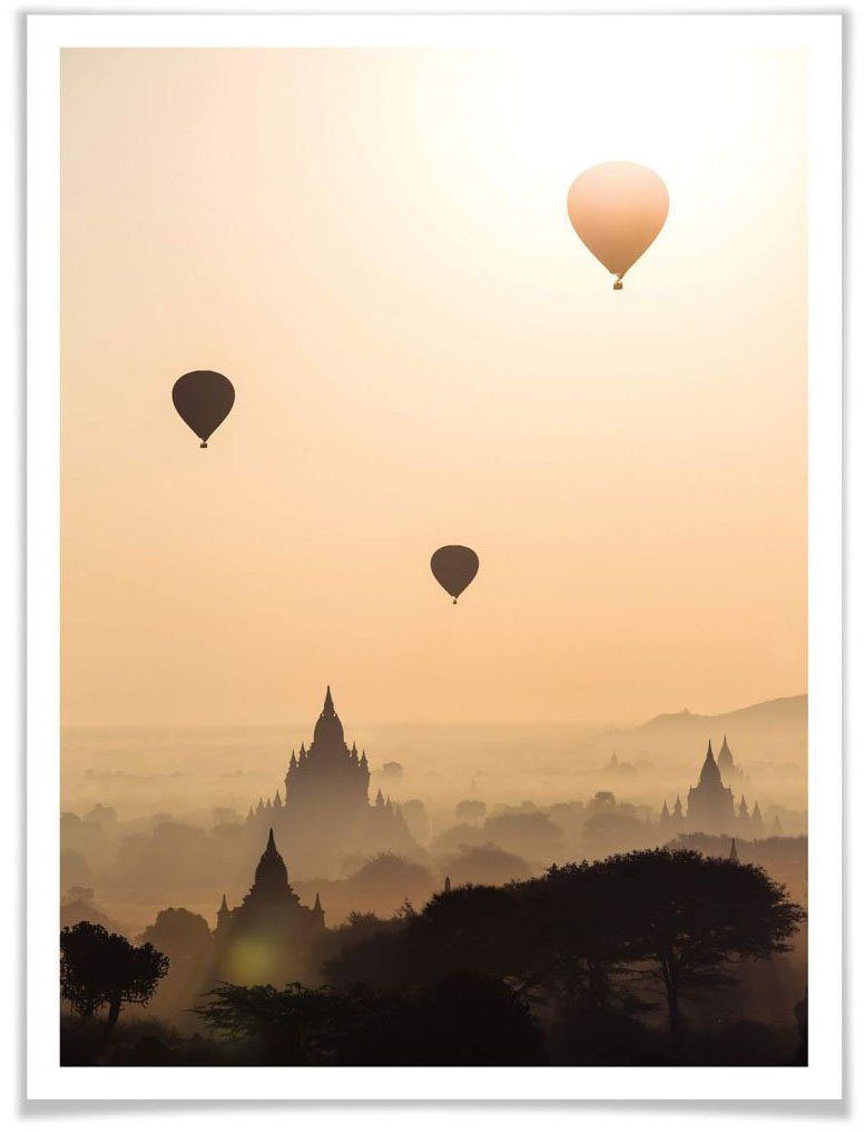 Wall-Art Poster Morgen boven Bagan Poster, artprint, wandposter (1 stuk)