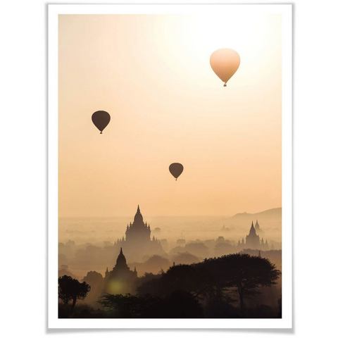 Wall-Art poster Morgen über Bagan