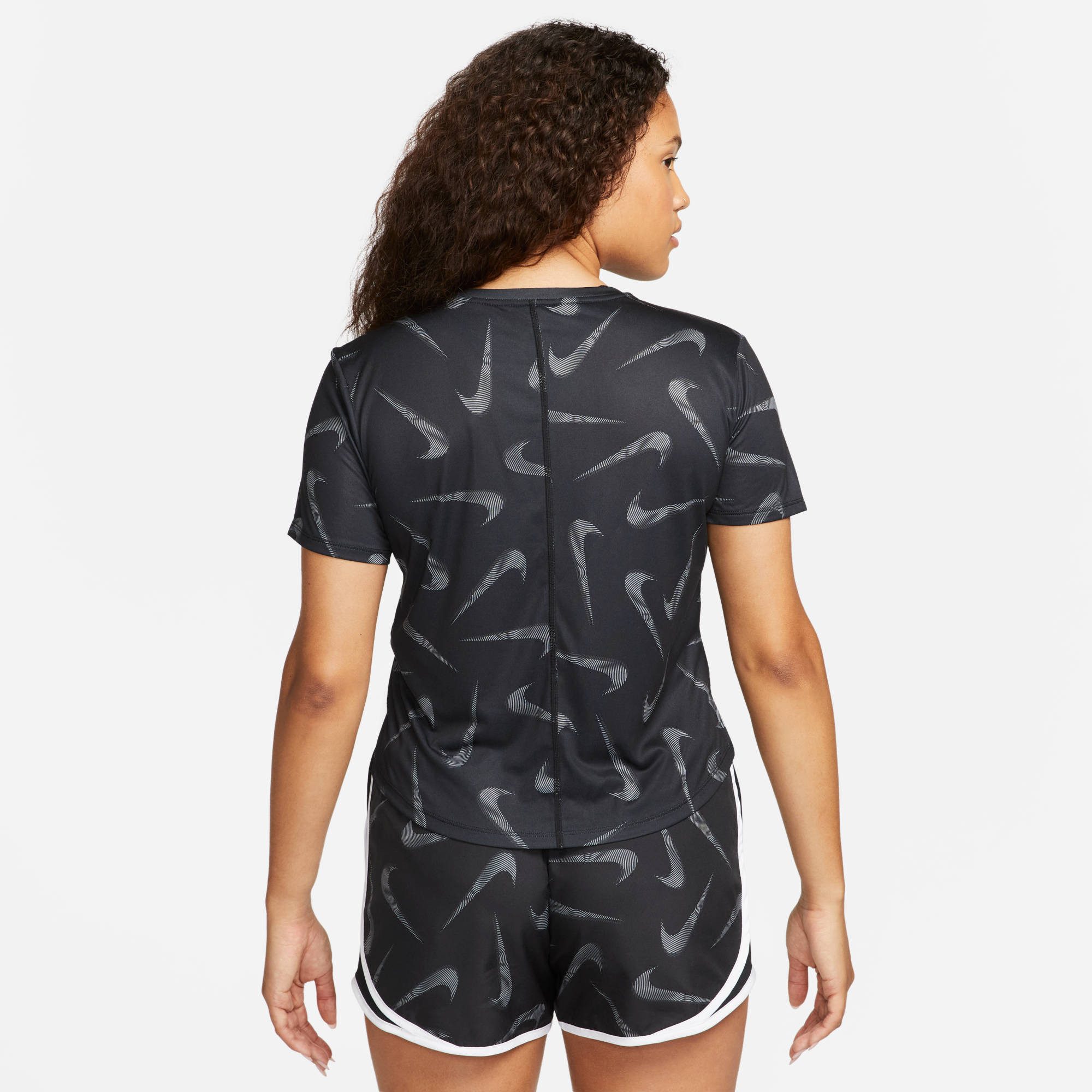 Nike Runningshirt SWOOSH DRI-FIT WOMEN'S PRINTED SHORT-SLEEVE CROP TOP