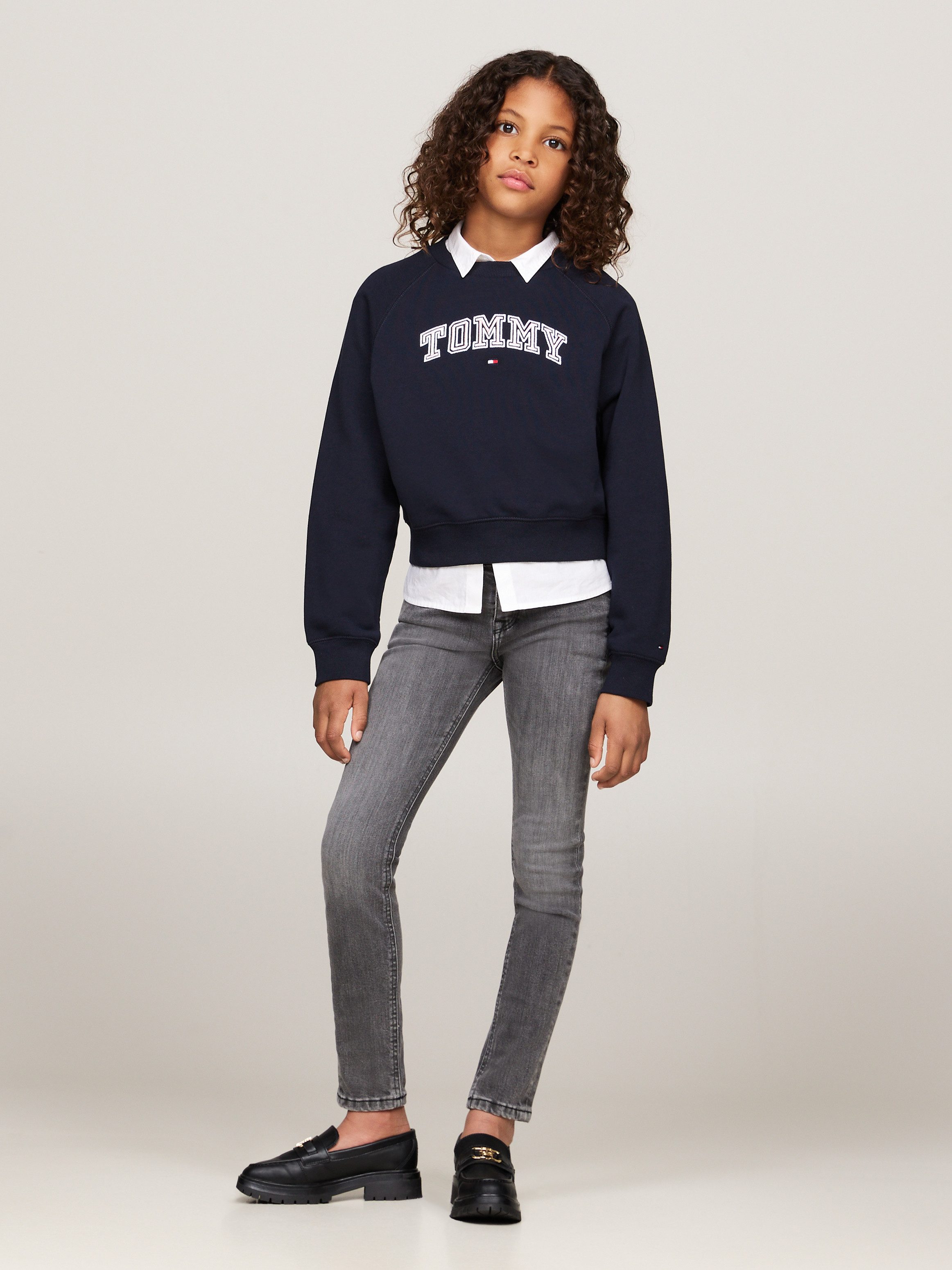 Tommy Hilfiger Skinny fit jeans NORA SKINNY MID GREY WASH DENIM Kinderen tot 16 jaar met logo-opdruk