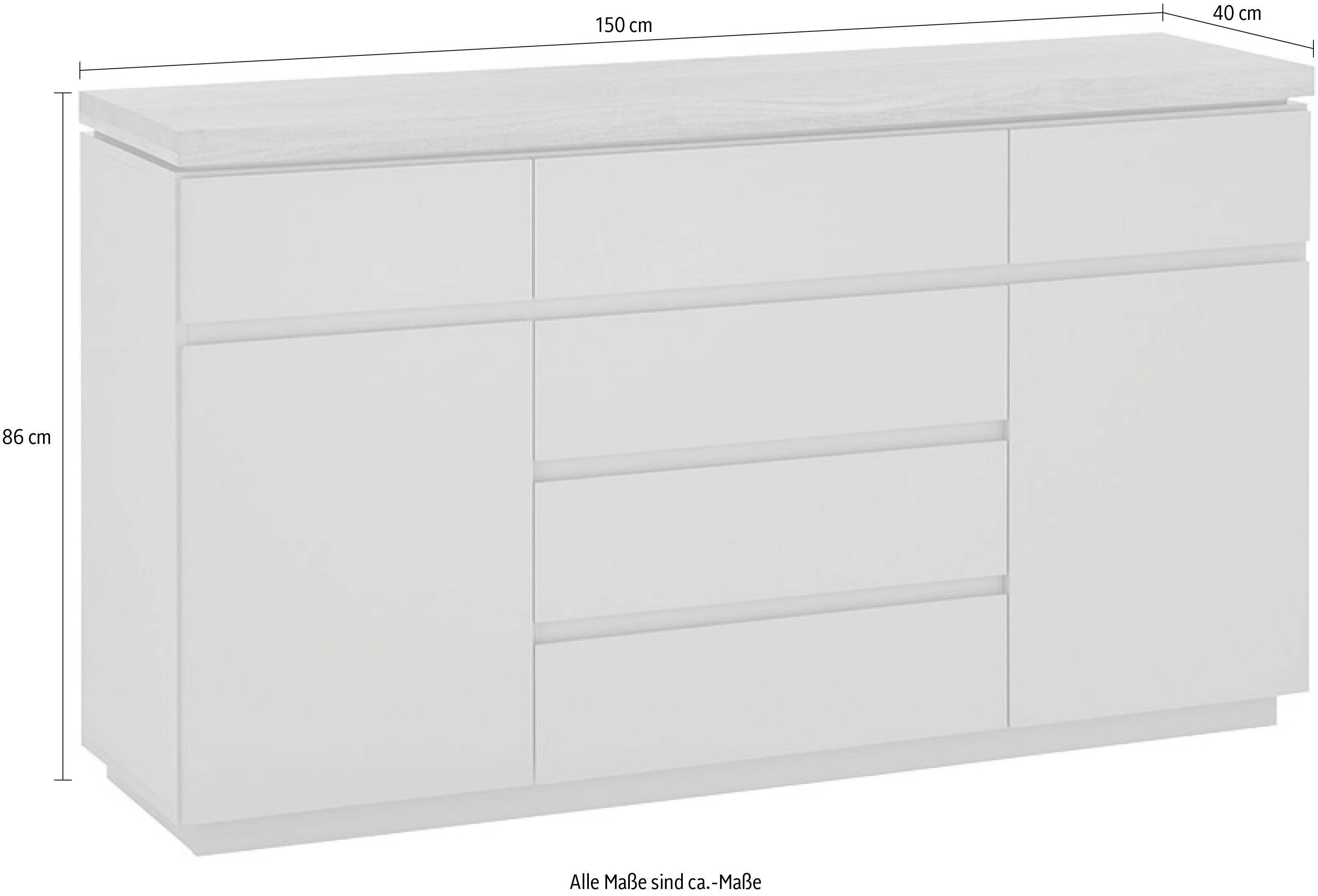 MCA furniture Dressoir PALAMOS Sideboard Deuren met demping/ soft-close