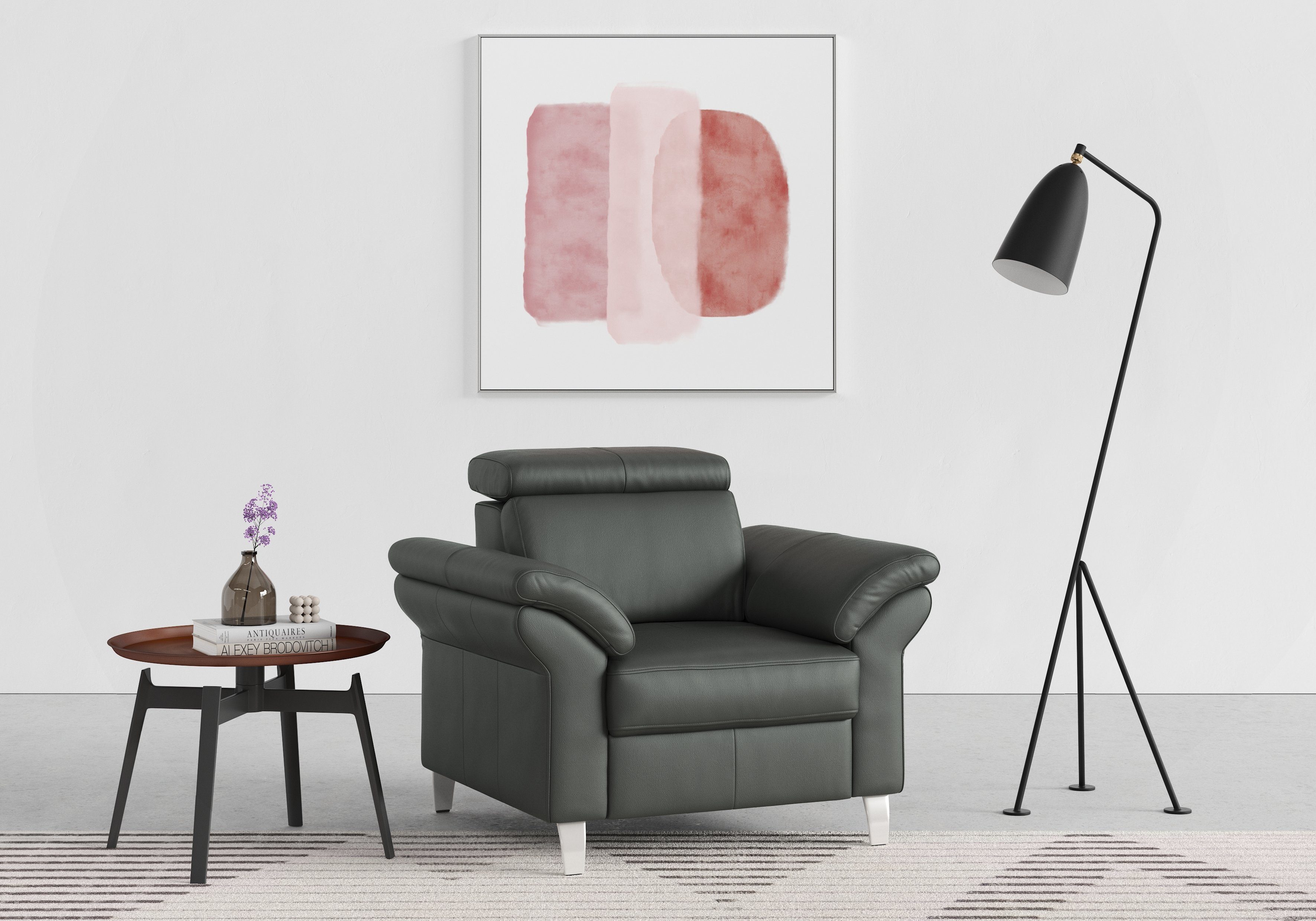 sit&more Fauteuil Arngast met binnenvering en verstelbare hoofdsteun fauteuils grijs