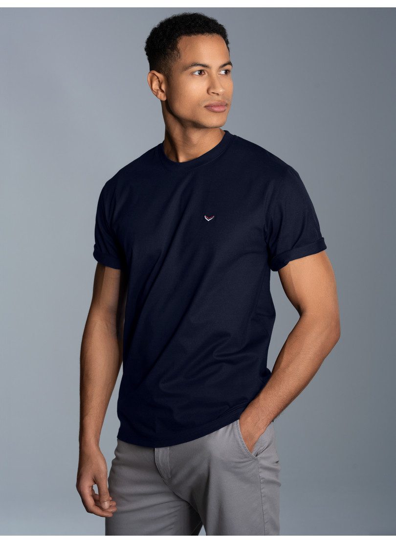 Trigema T-shirt TRIGEMA Classic T-shirt (1-delig) heren t-shirts maat 4XL blauw