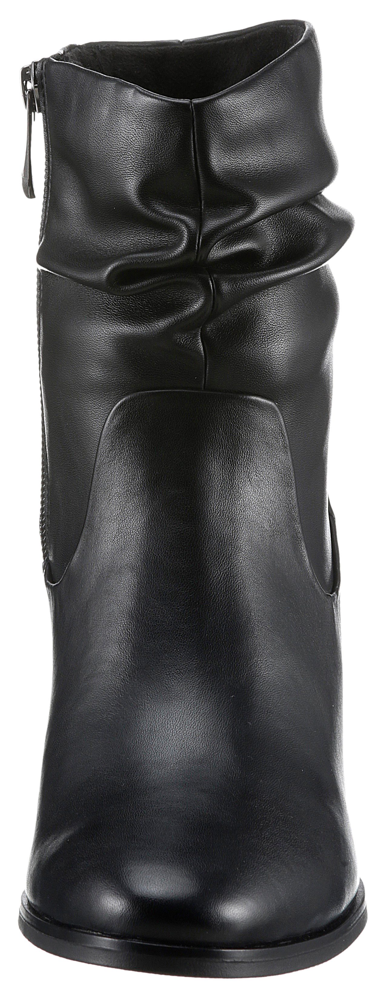 Marco Tozzi Laarsjes ANGIO blokhak, business schoen met plooien in slouchy look