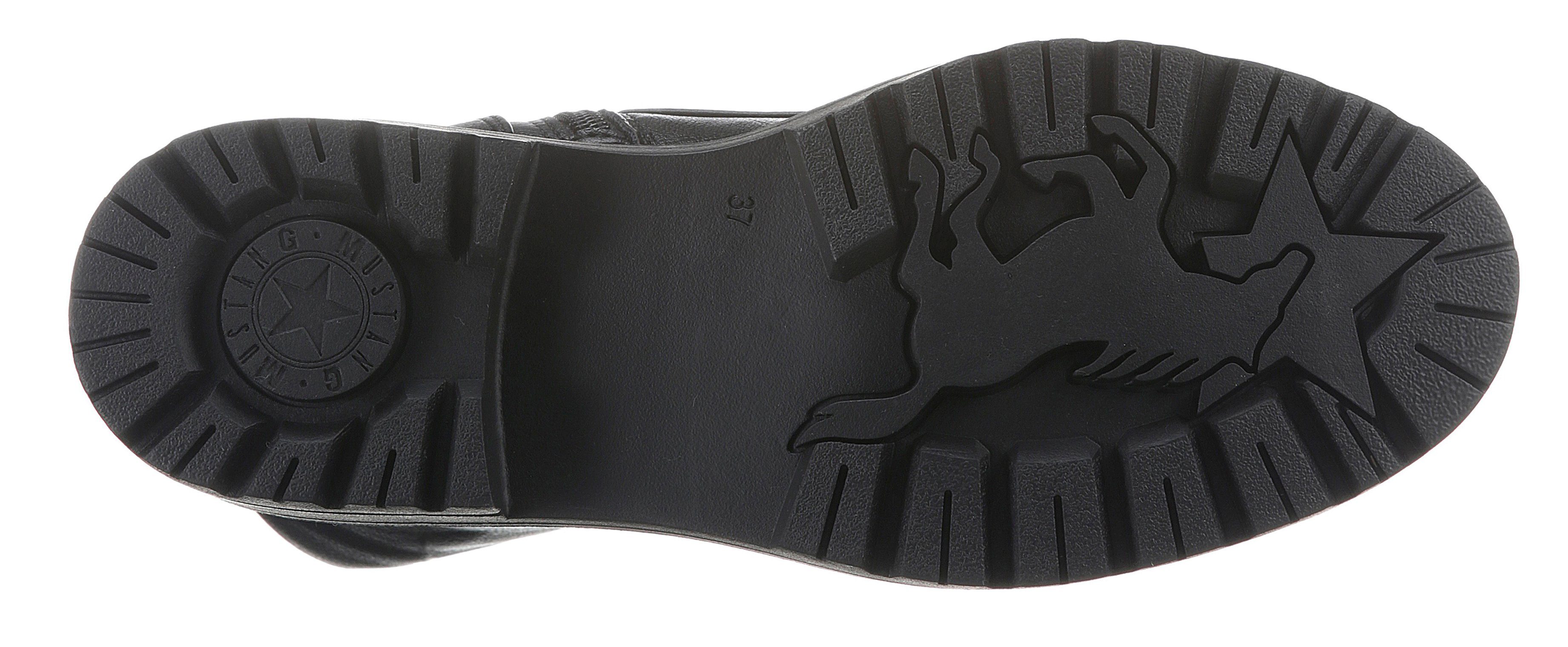 Mustang Shoes Winterlaarzen veterschoenen, winter enkellaars, nagels en decoratieve band aan de hiel