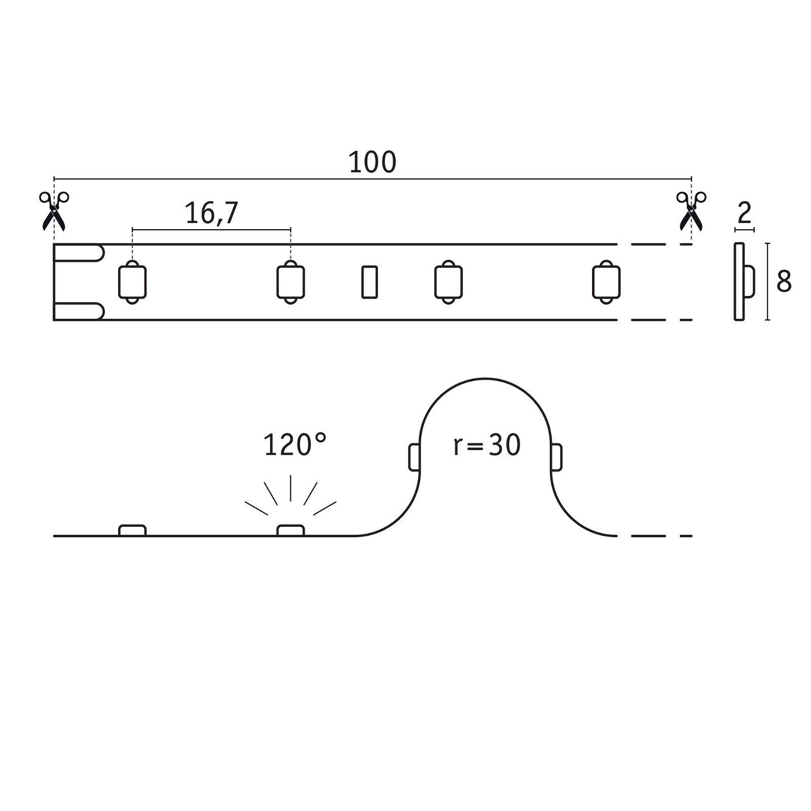 Paulmann Led-strepen Pro Strip Silver P25 5m 840 IP20 24V DC 20W (1 stuk)