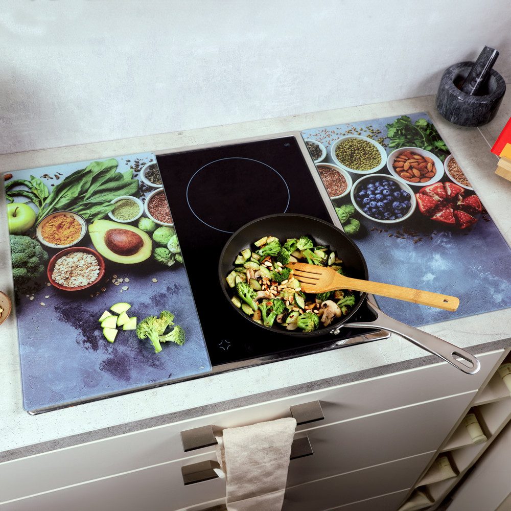 KESPER for kitchen & home Snij- en afdekplaat Multi-glas snijplank, 2-delig, HealthyK. (set)