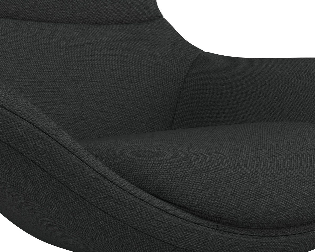 FLEXLUX Oorfauteuil Stilo relaxstoel, TV-stoel Solitaire, stijlicoon, draaibaar, zwarte poot