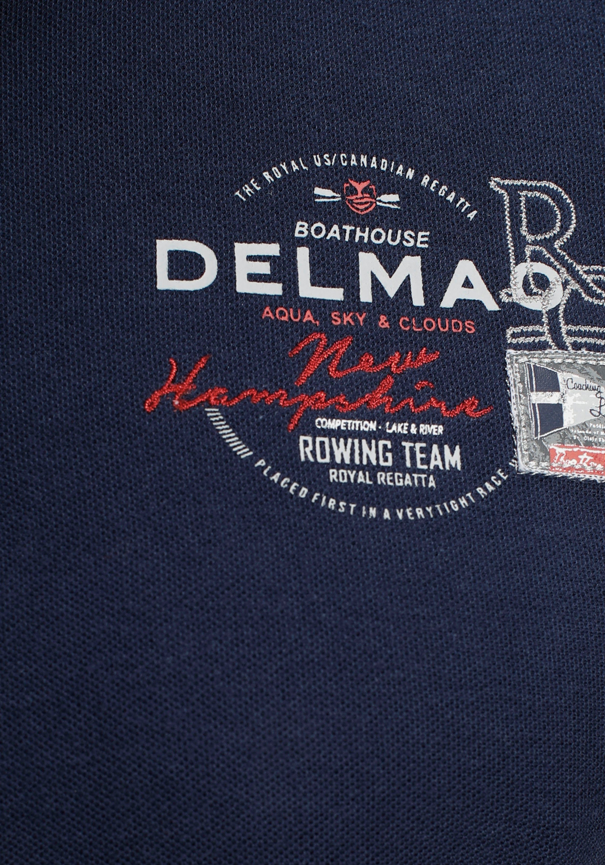 DELMAO Poloshirt Korte mouwen, met ribgebreide manchetten, polokraag