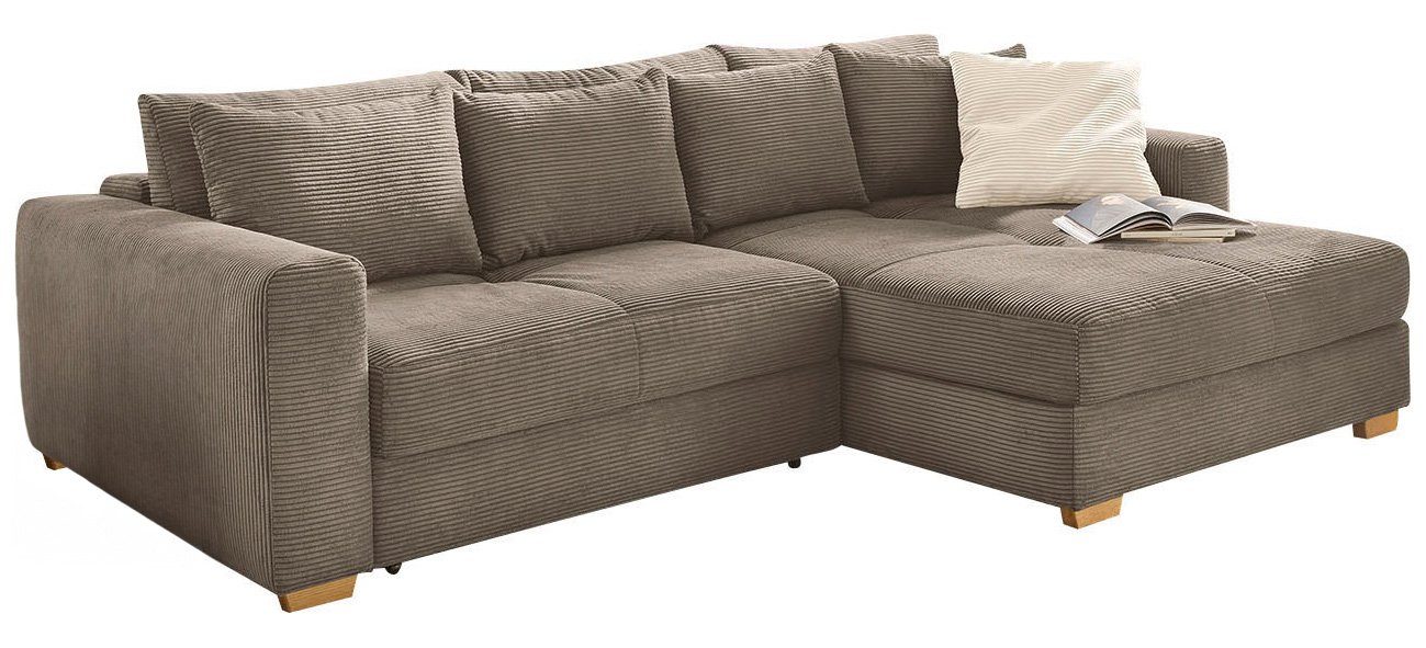 Jockenhöfer Gruppe Hoekbank Kampen, L-vorm, met slaapfunctie Bedkist, bonellvering, ottomane links of rechts, beige