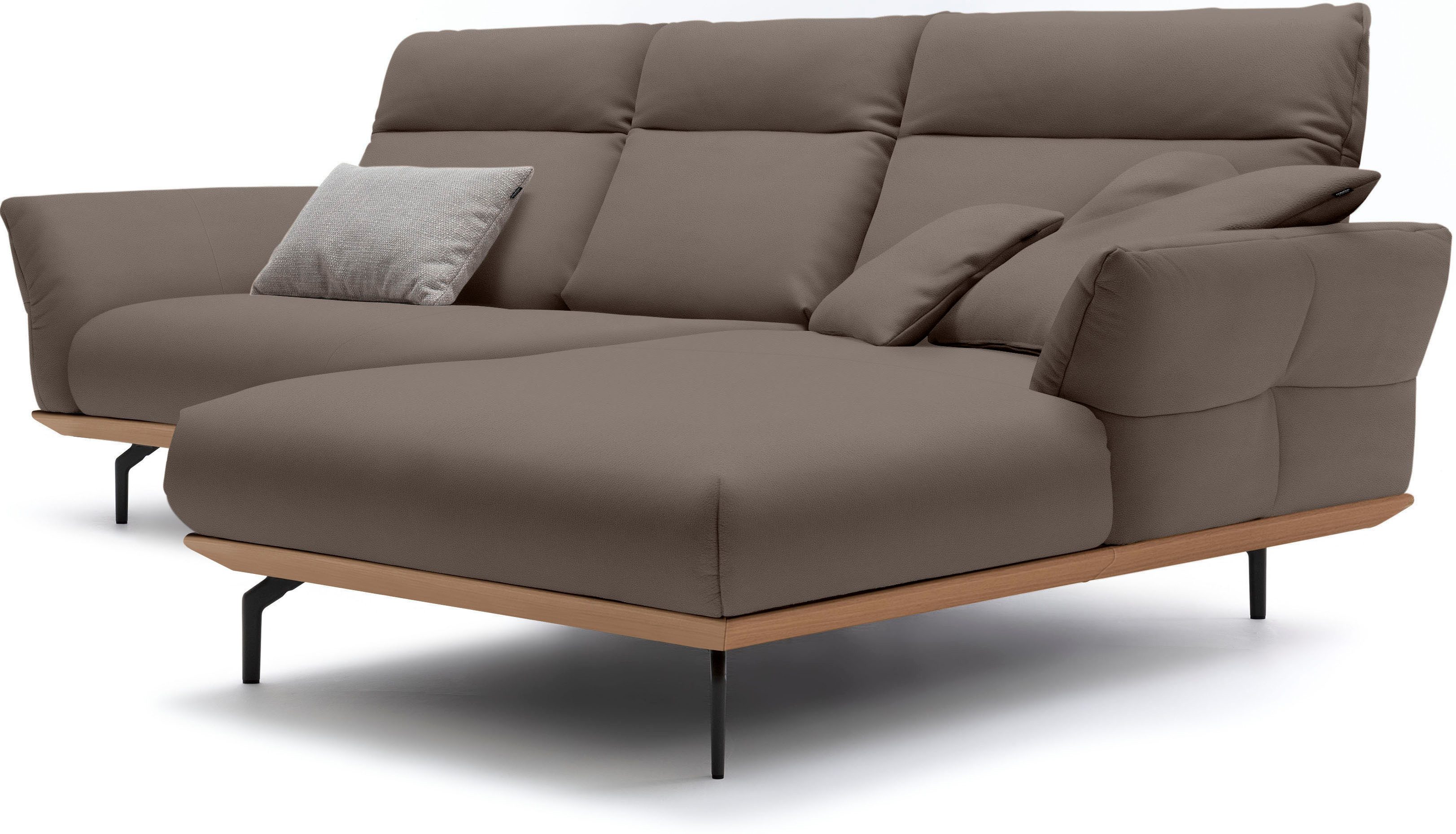 Creation BY ROLF BENZ Hoekbank Hs.460 Sokkel in eiken, gegoten aluminium poten in umbra grijs, breedte 298 cm