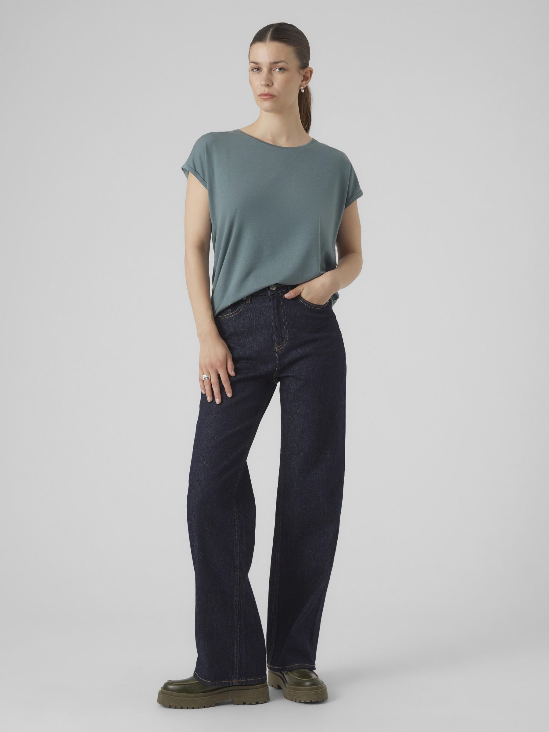 Vero Moda Shirt met ronde hals VMAVA PLAIN SS TOP GAJRS NOOS