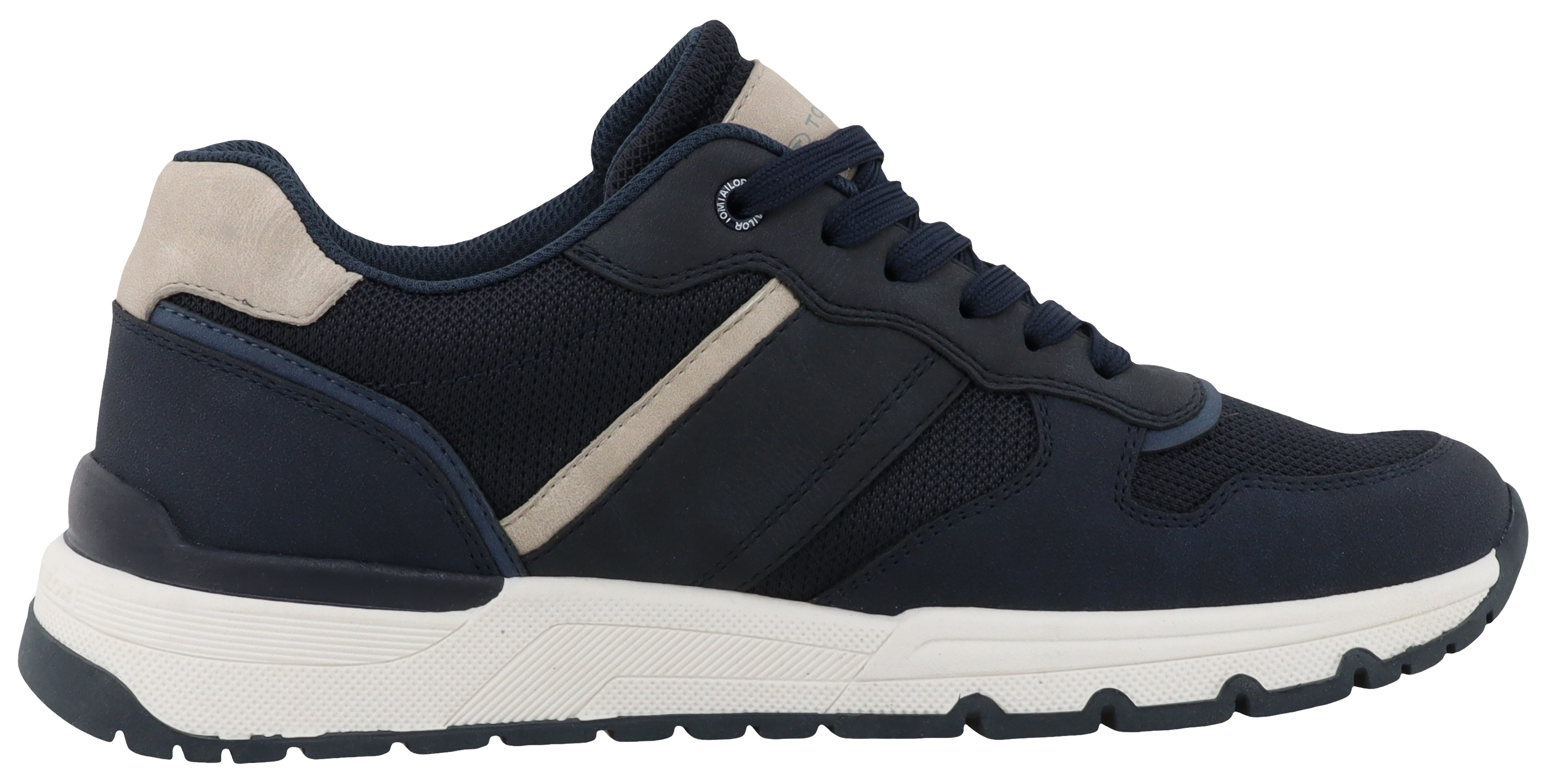 Tom Tailor Sneakers vrijetijdsschoen, lage schoen, veterschoen met contrast bies