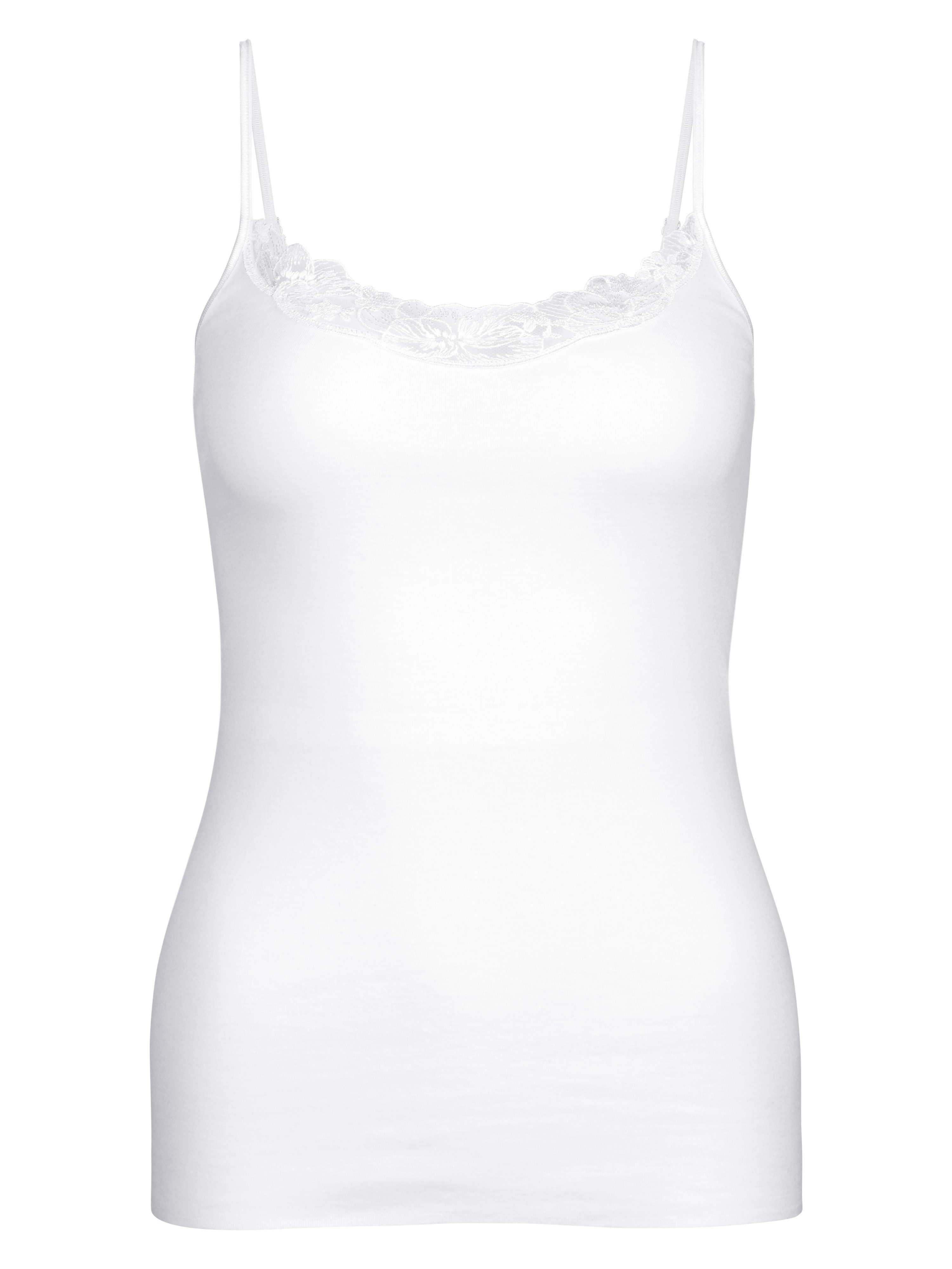 CALIDA Hemd Cotton Desire met kantdetail op de decolleté