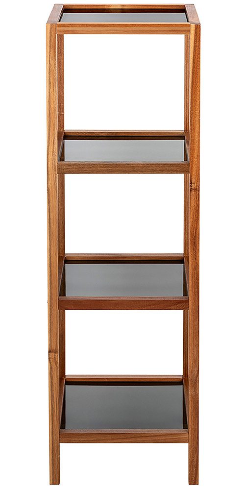 WENKO Rek Modell Fondi uit massief acaciahout, 4 glazen planken