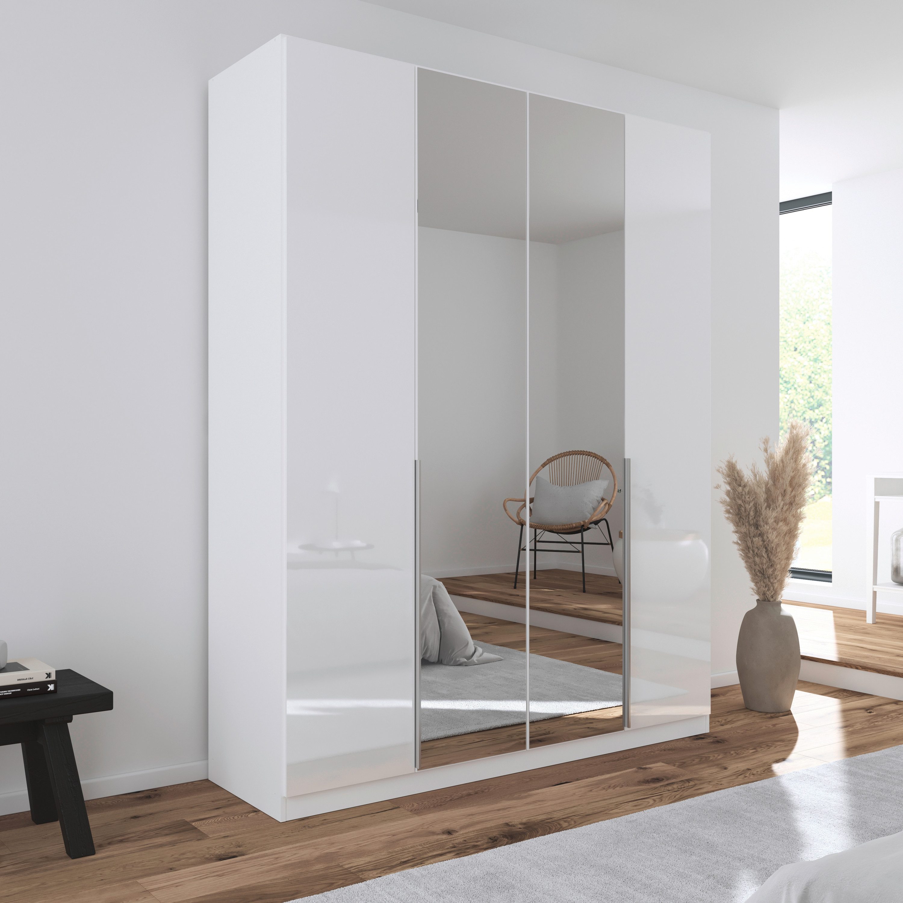 rauch Draaideurkast Kledingkast kast garderobe AGORDO met decor- of hoogglansfront doordachte binnenuitrusting, in 6 breedtes en 2 hoogtes made in germany