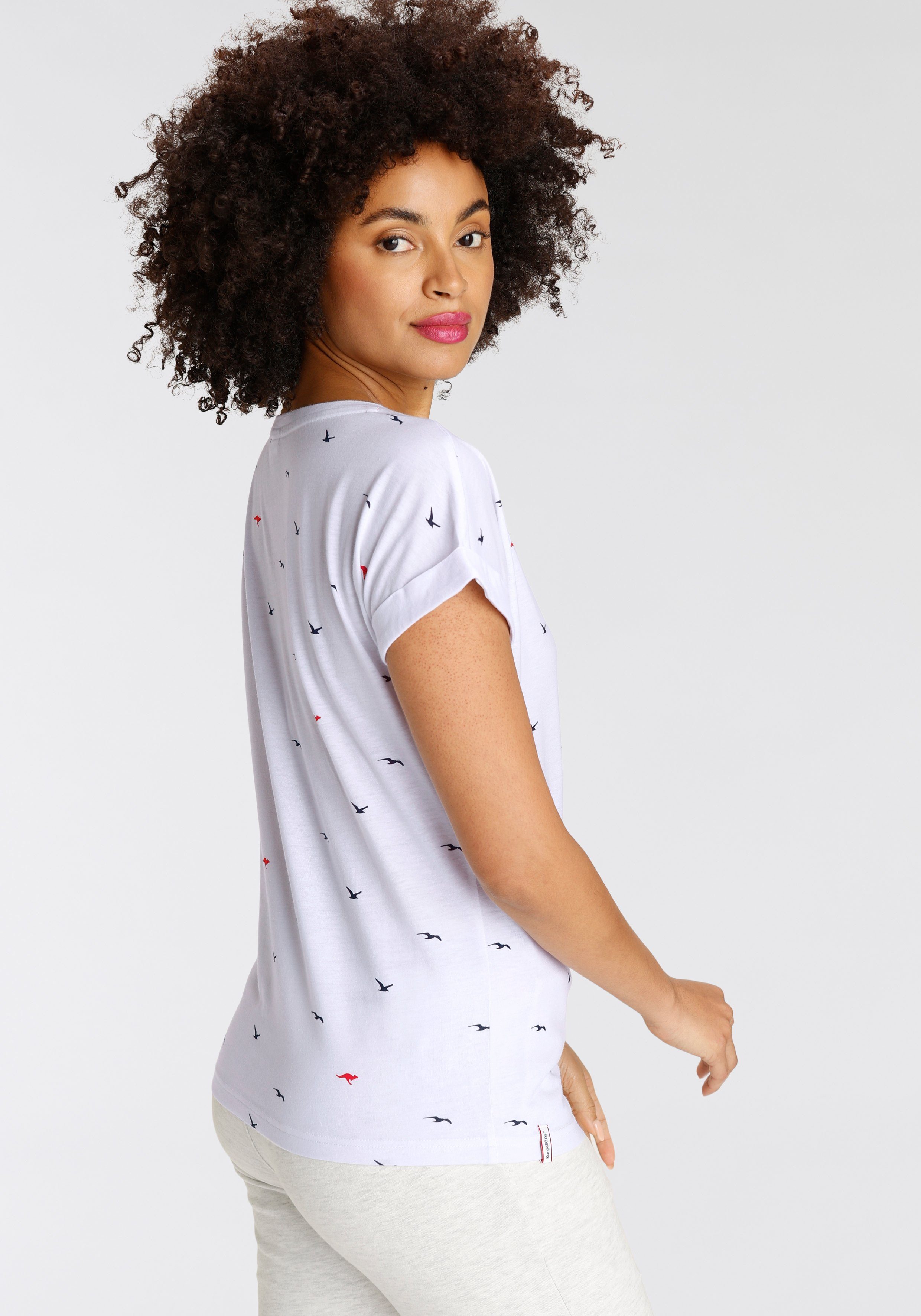 KangaROOS Shirt met print korte mouwen, figuurvolgend, met print, met ronde hals