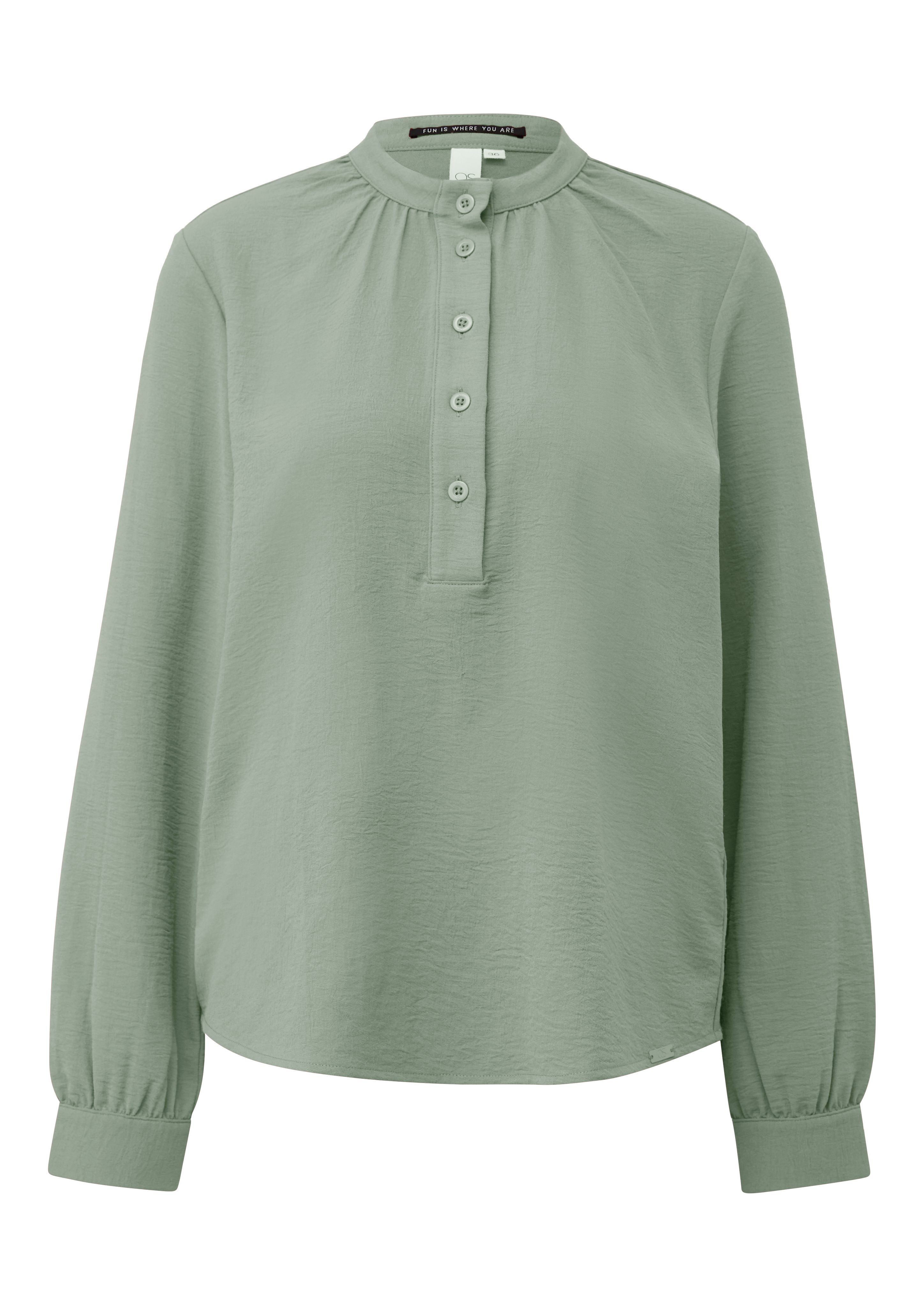 Q S designed by Blouse met lange mouwen met knoopsluiting