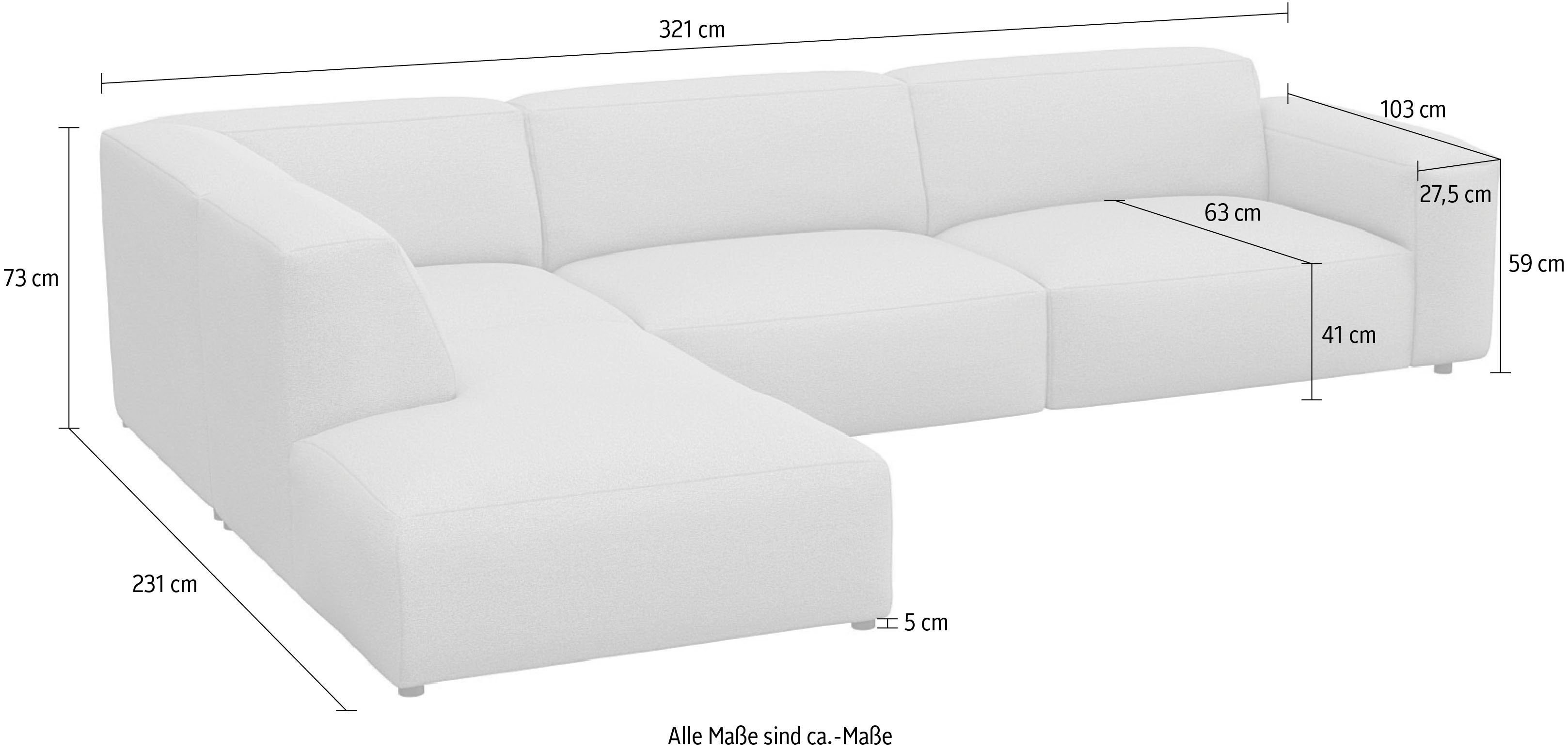 FLEXLUX Hoekbank Lucera, super comfortabel door hoogwaardige zitconstructie met koudschuim