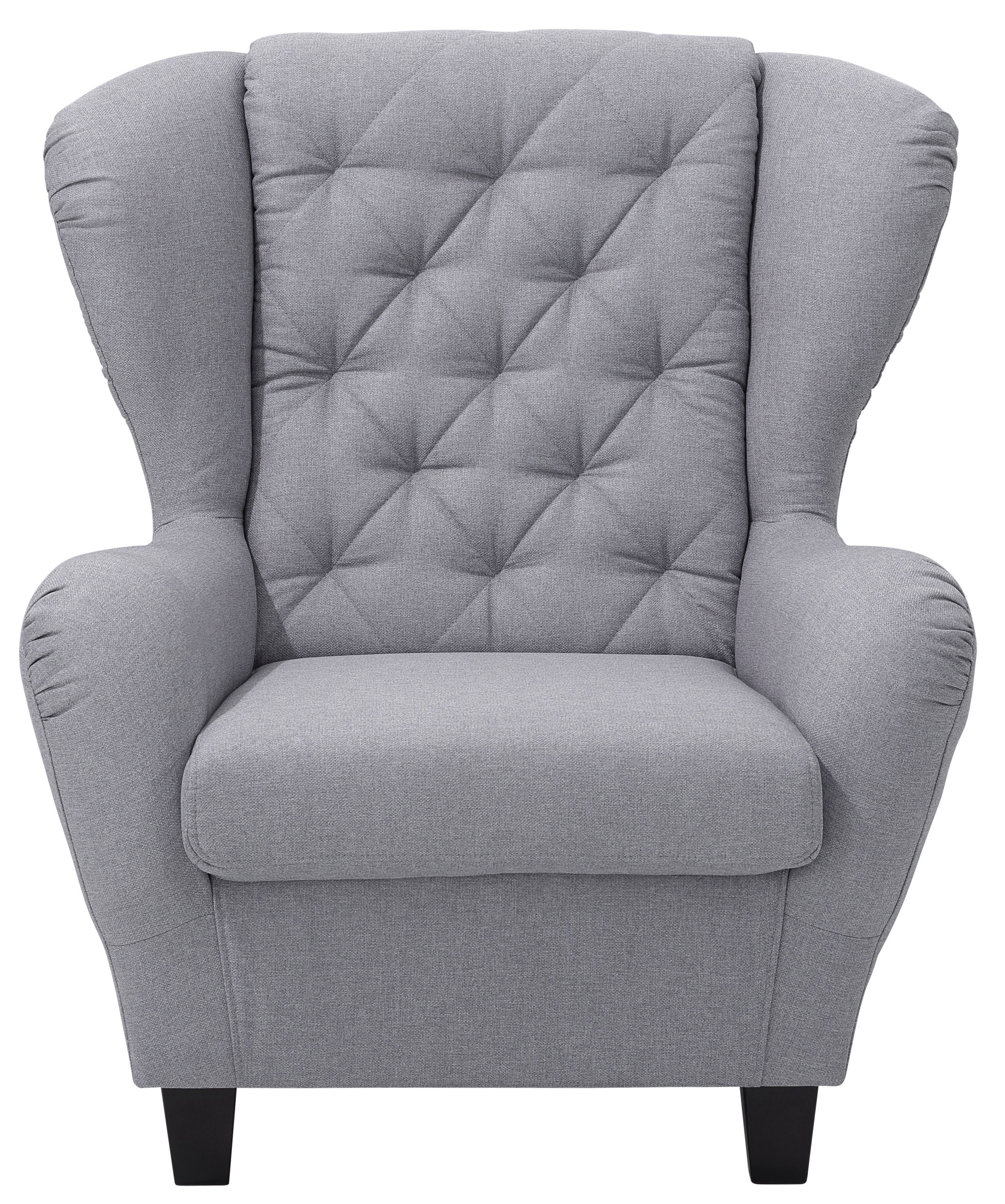 Home affaire Oorfauteuil ALEXANDRA incl. hocker, met stiksels, in vele kleuren (2-delig - 2 stuks)
