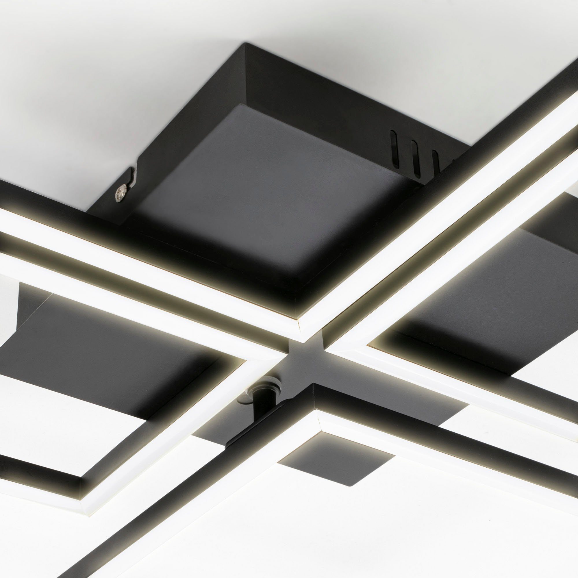 Briloner Leuchten Led-plafondlamp 3093018 FRAME Plafondlamp, 75x46,7x7,5 cm, chroom-aluminium, 38W, woonkamer, slaapkamer