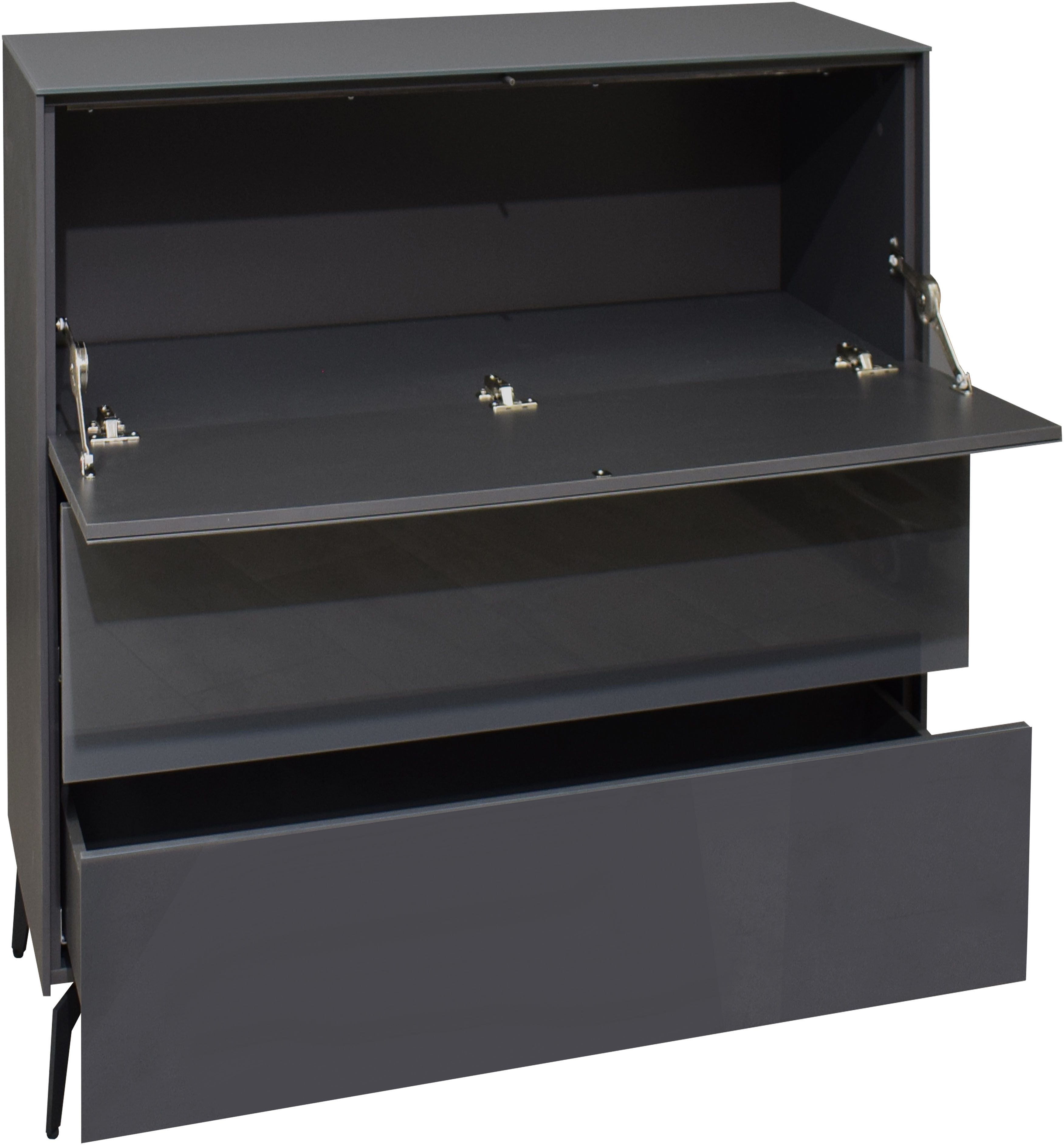 Mäusbacher Kast Imola BESTSELLER! Mäusbacher commode met glasfront en glazen bovenblad