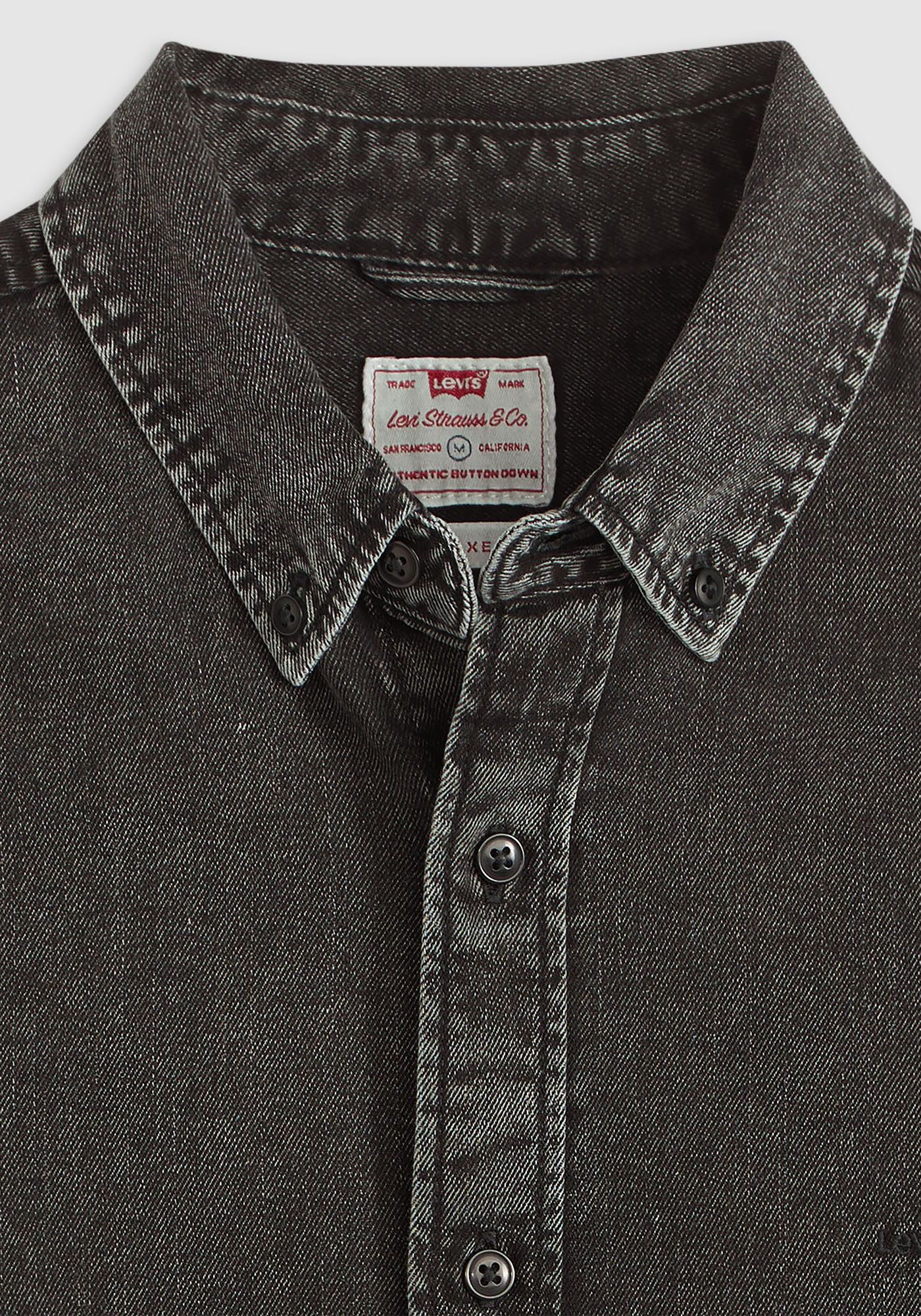 Levi's® Overhemd met lange mouwen AUTHENTIC BUTTON DOWN met ton-in-ton logo-borduursel op de borst