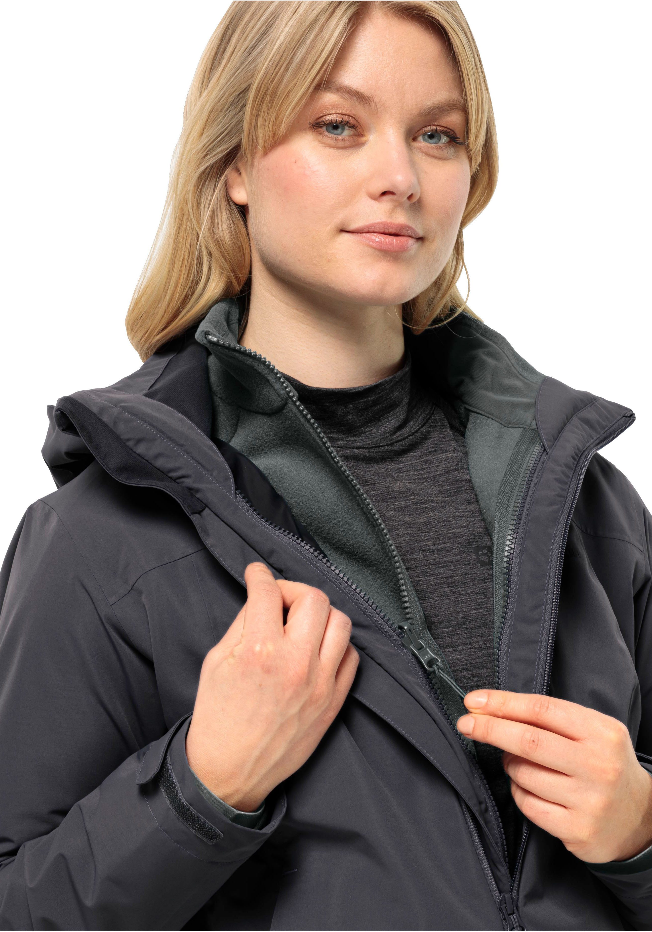 Jack Wolfskin Fleecejack MOONRISE FZ W met korte systeemrits voor wandelingen