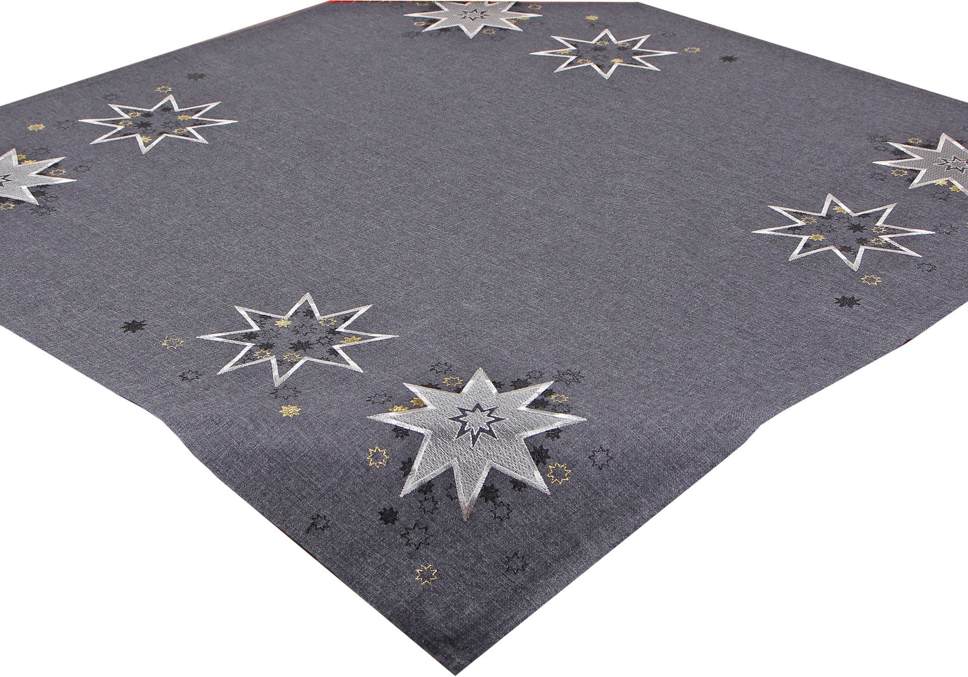 Delindo Lifestyle Topkleedje Kerststerren Glad weefsel, geborduurd (1 stuk)