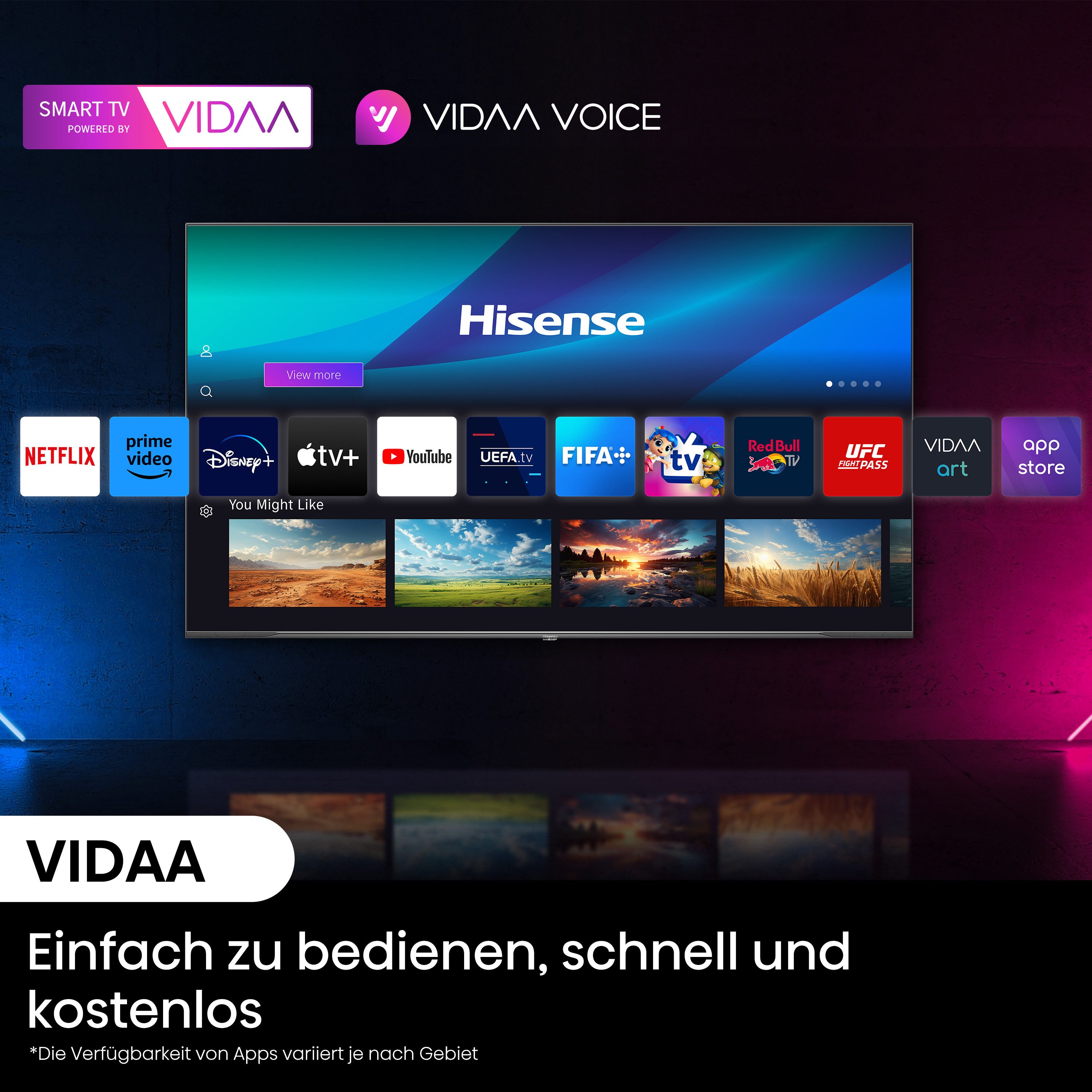 Hisense QLED-TV, 139 cm / 55", 4K Ultra HD, Smart TV, 4k uhd, qled