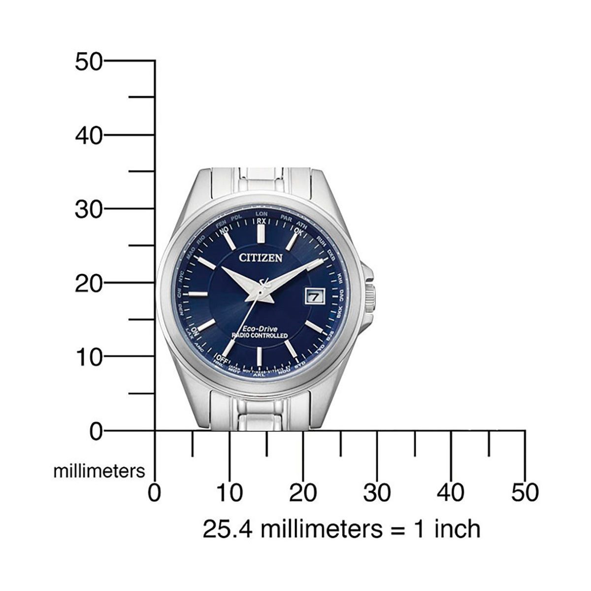 Citizen Radiografisch horloge EC1180-81L Polshorloge, dameshorloge, solar, leren band, saffierglas, datum