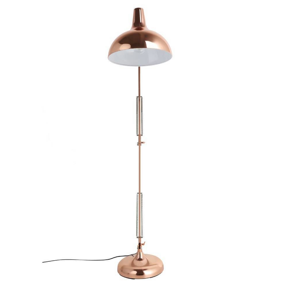 EGLO Staande lamp BORGILLIO Vloerlamp, industrieel, staal in koper, E27, incl. voetknop (1 stuk)
