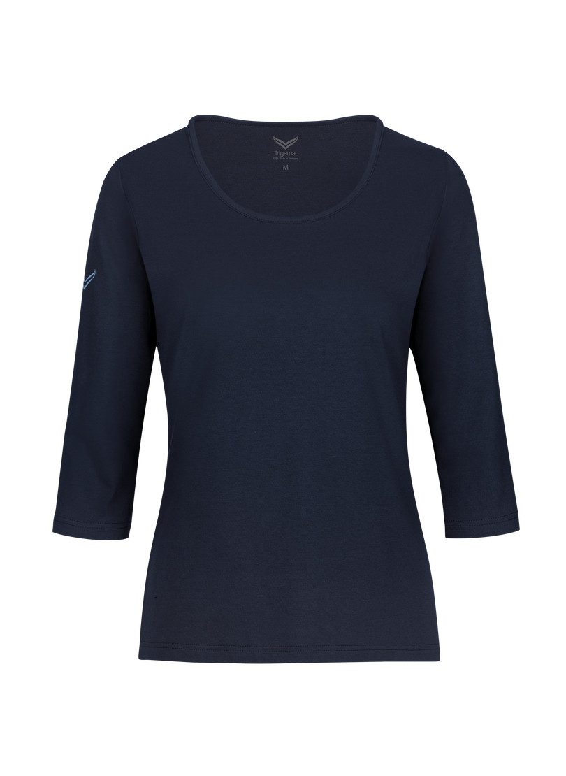Trigema T-shirt TRIGEMA Shirt met 3/4-mouw van biokatoen (1-delig)