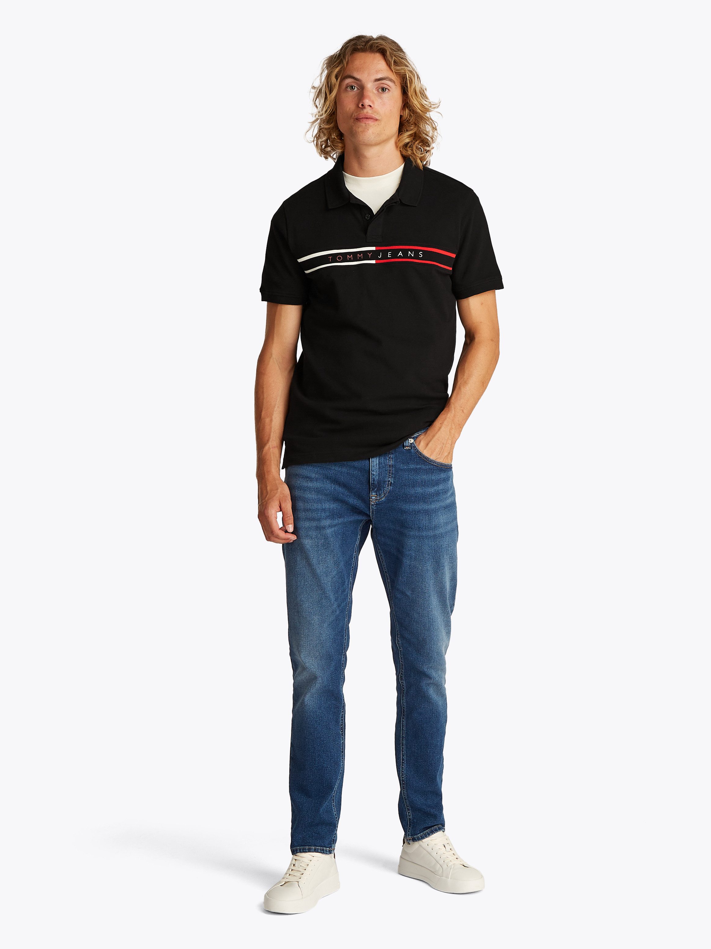 TOMMY JEANS Poloshirt TJM SLIM CHEST FLAG POLO