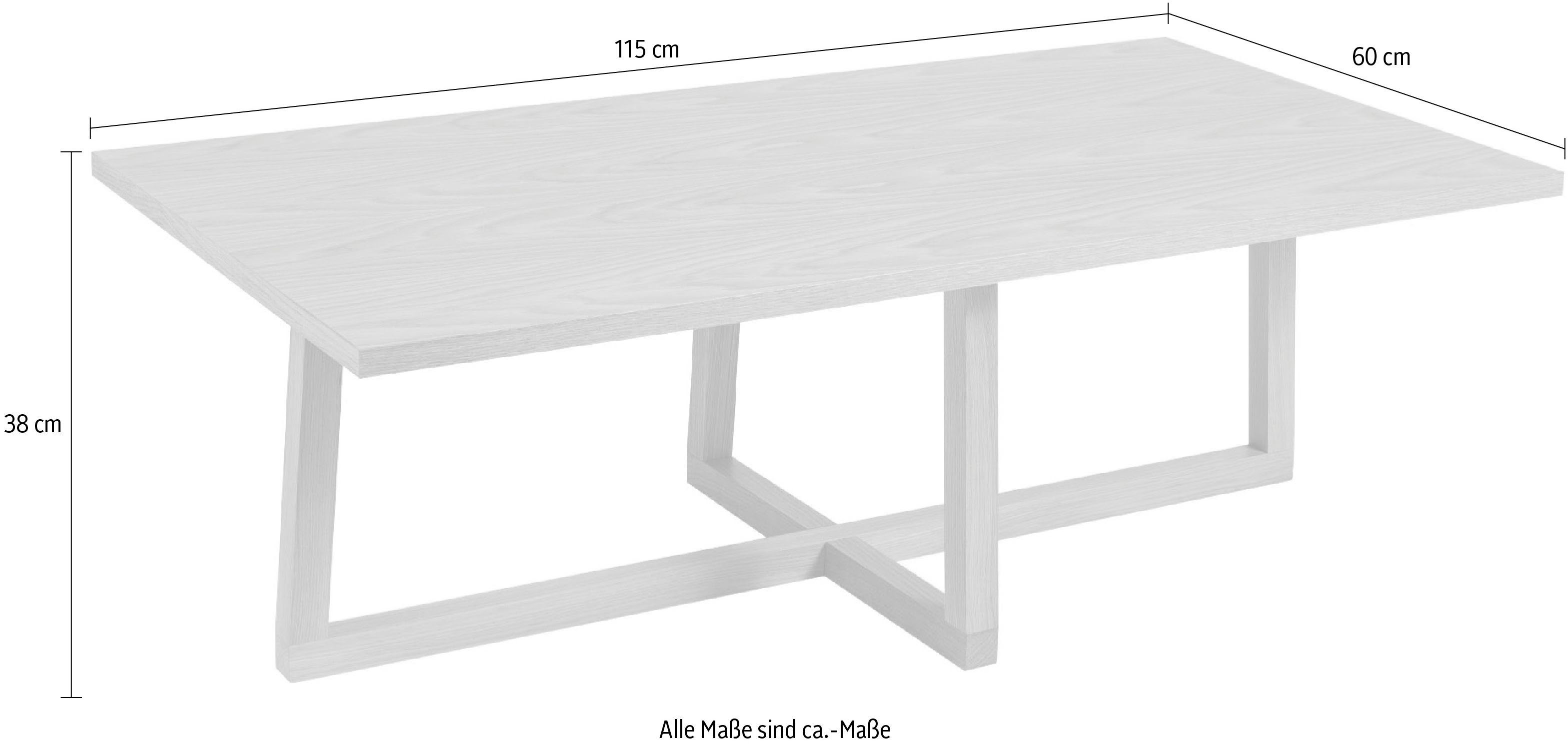 Woodman Salontafel Milo Breedte 115 cm, frame van massief hout