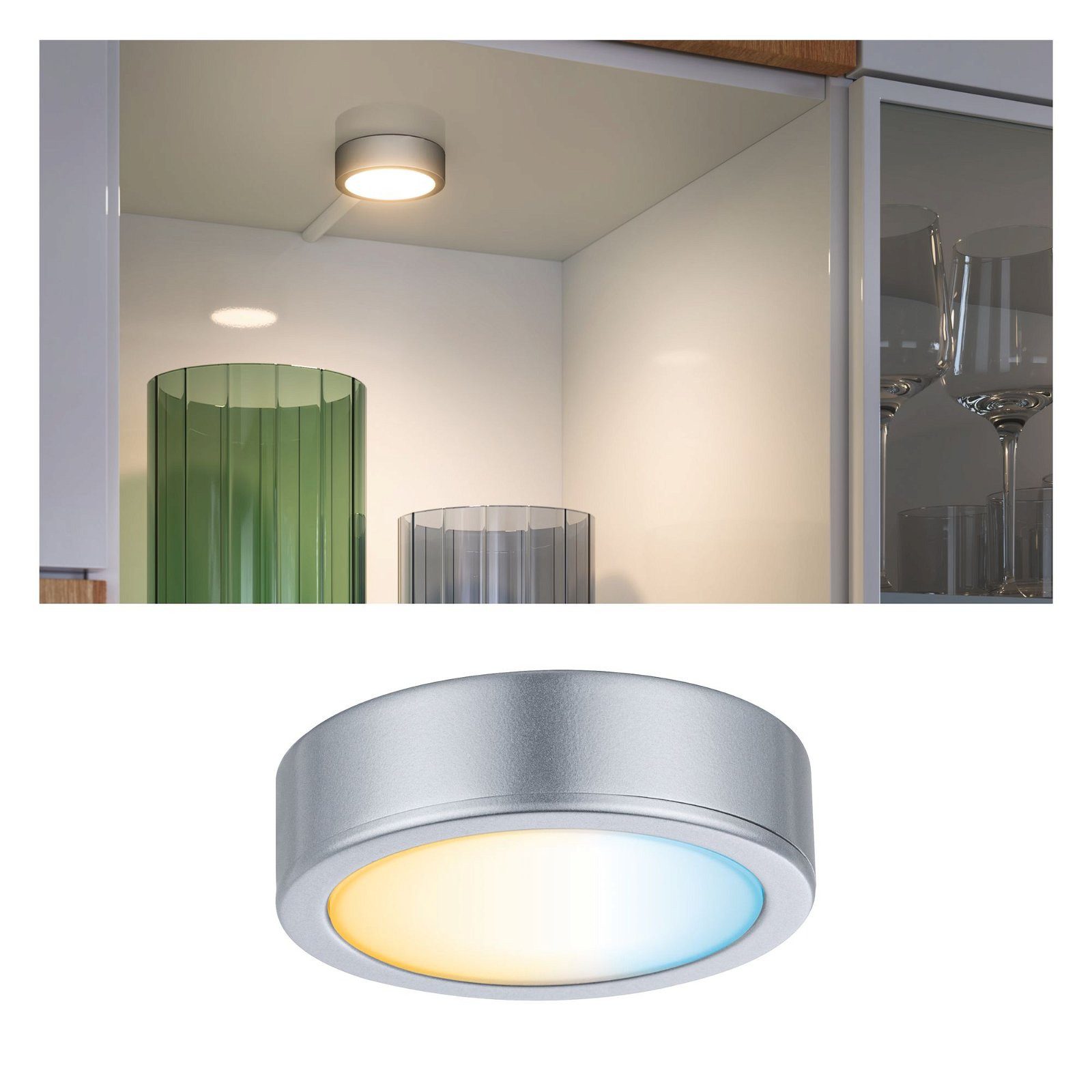 Paulmann Verlichting voor onderkast Clever Connect Spot Disc 2,1W 2700-6500K 12V chroom mat/kunststof (1 stuk)