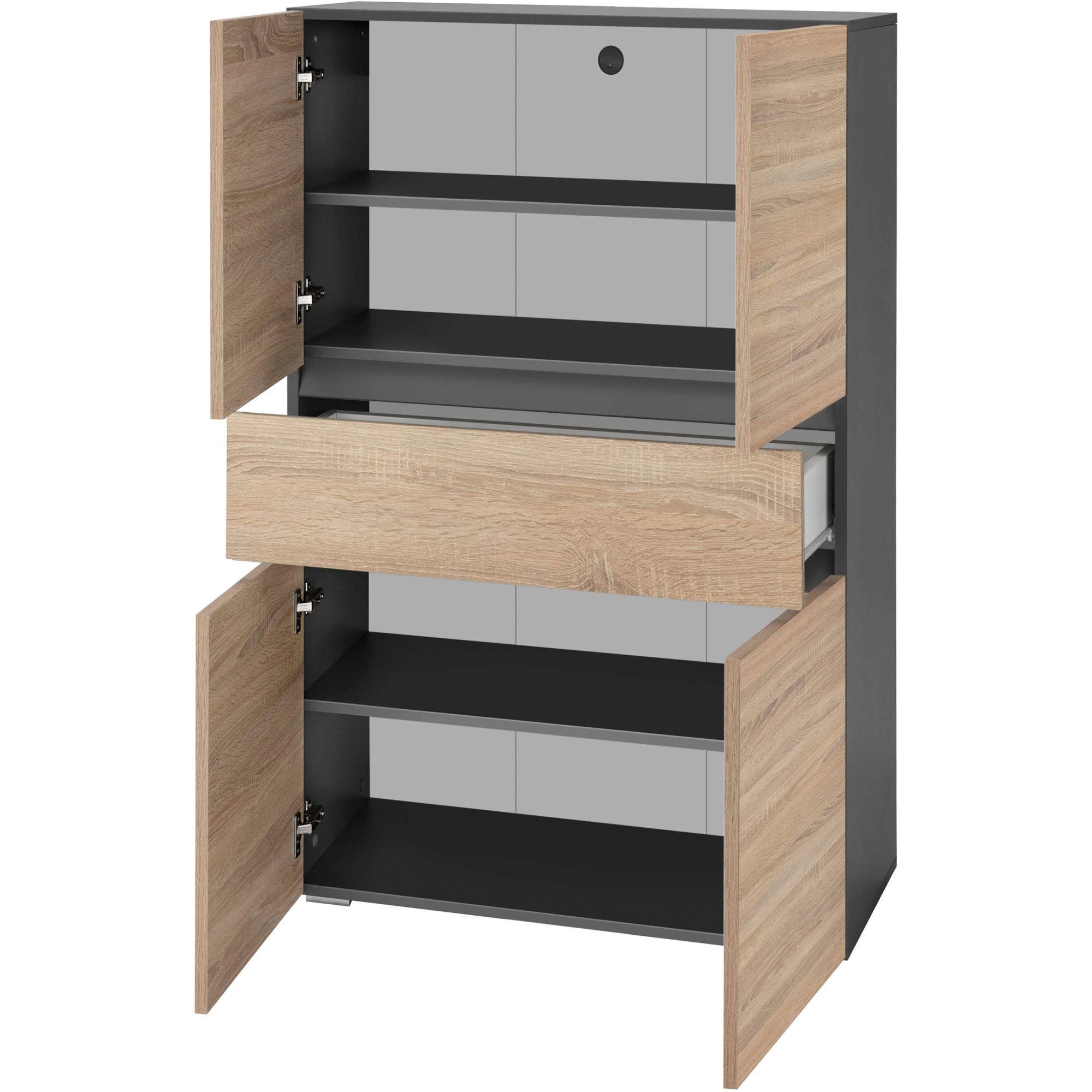 Home affaire Halfhoge kast Wisla met 4 deuren & 1 lade, breedte 76 cm, hoogte 130 cm