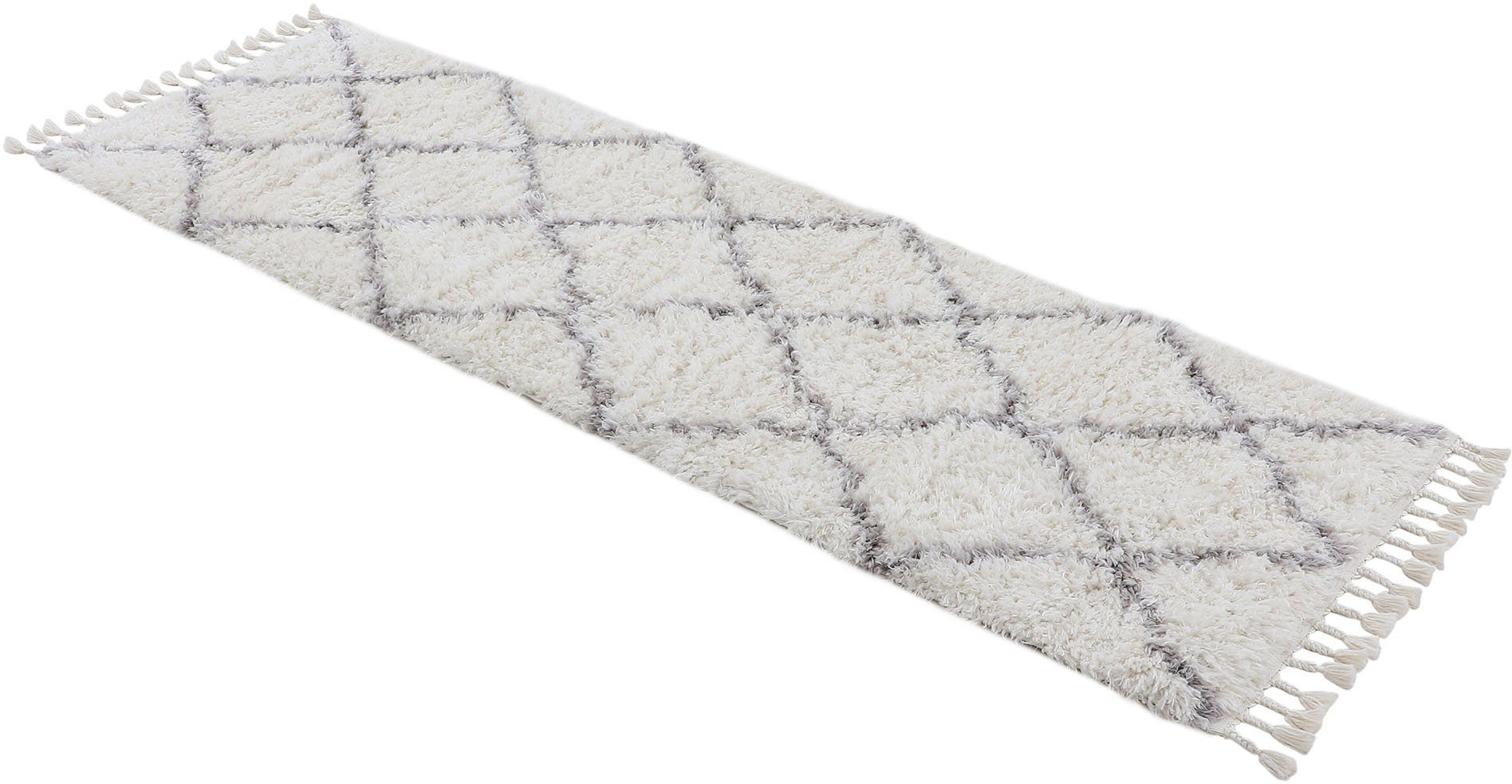carpetfine Hoogpolige loper Eddy met franje, woonkamer