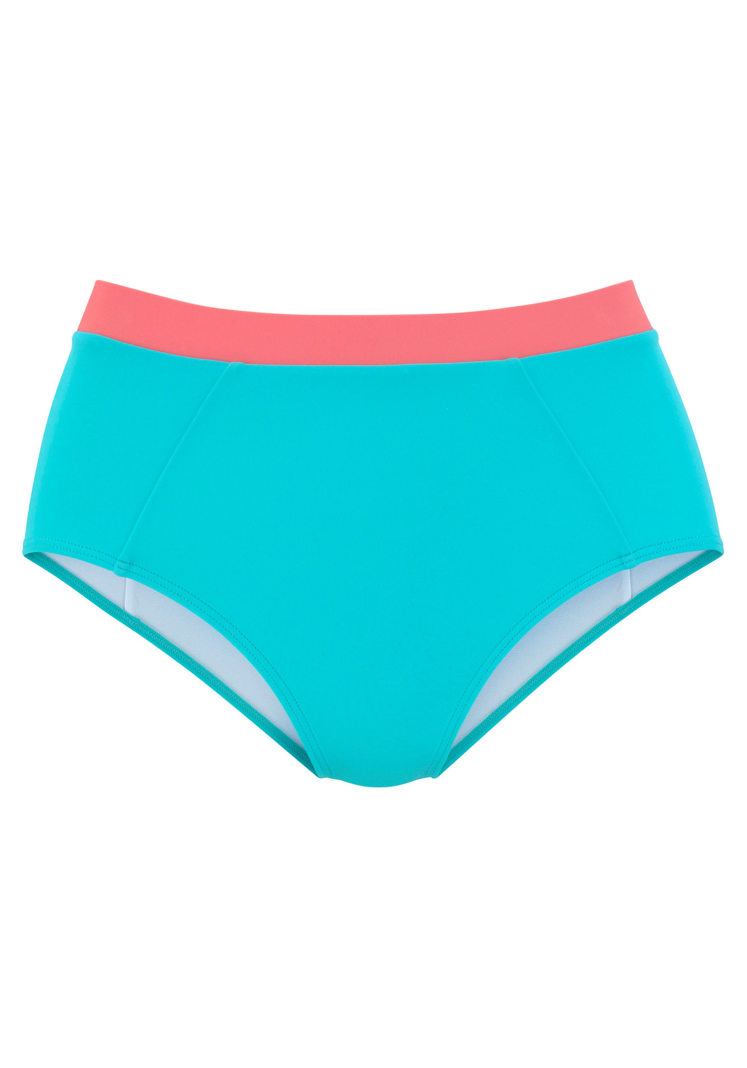 active by Lascana Highwaist-bikinibroekje Janni met contrastkleurige boord