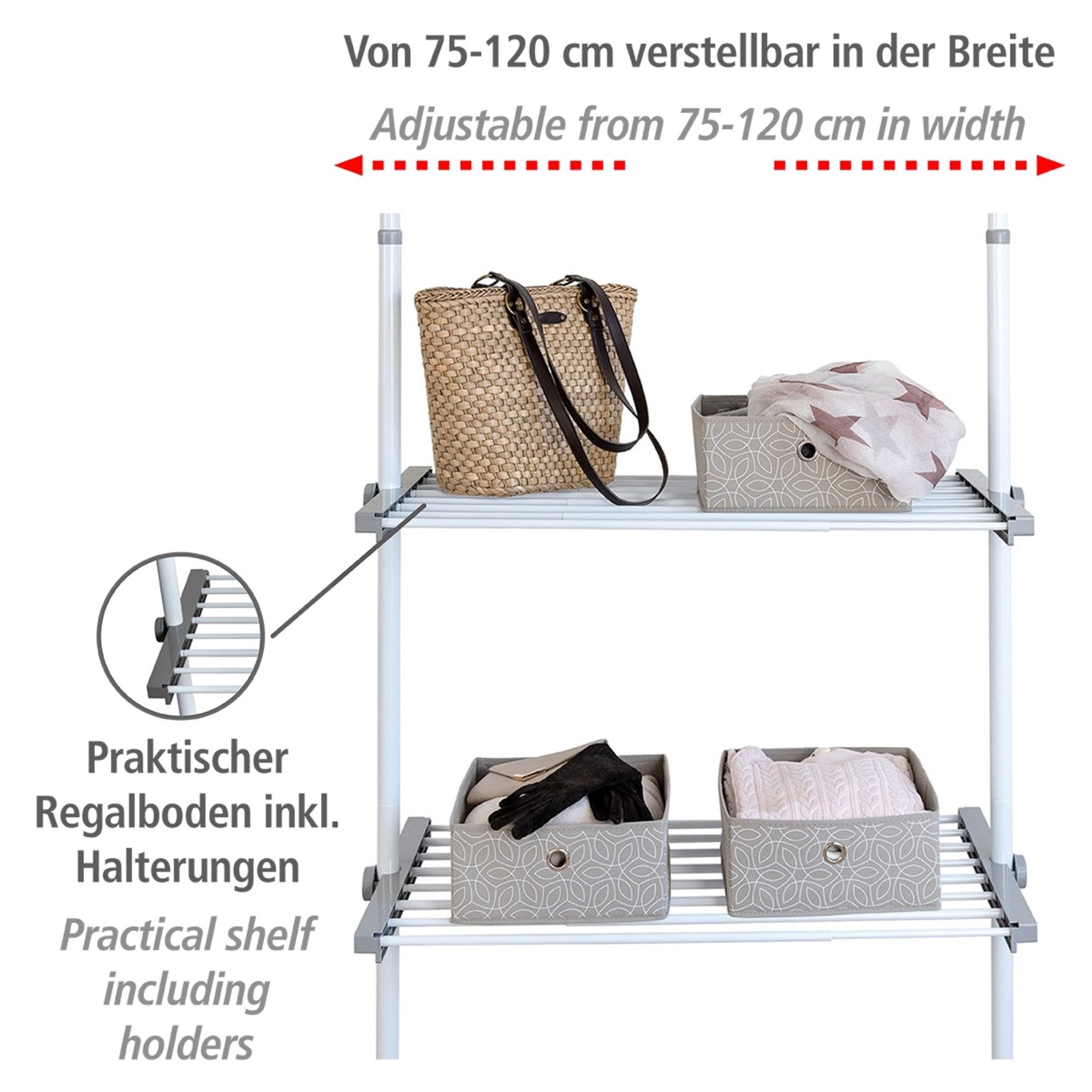 WENKO Telescooprek Model Herkules uitschuifbare plank, 73-120 cm, passend bij de wenko herkules-serie
