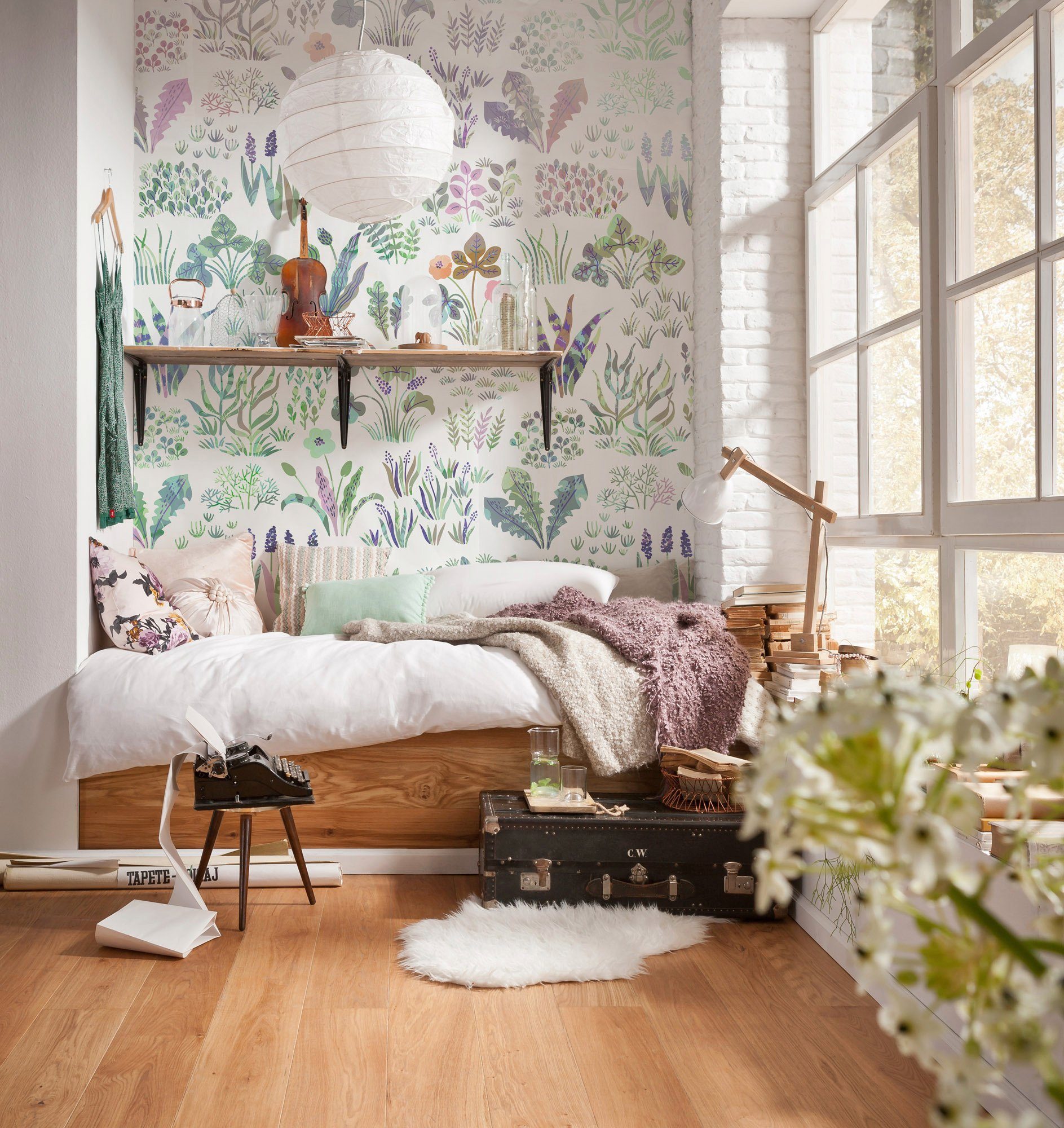 Komar Vliesbehang Digitale print vlies - Flower Farm - Afmeting 200 x 280 cm