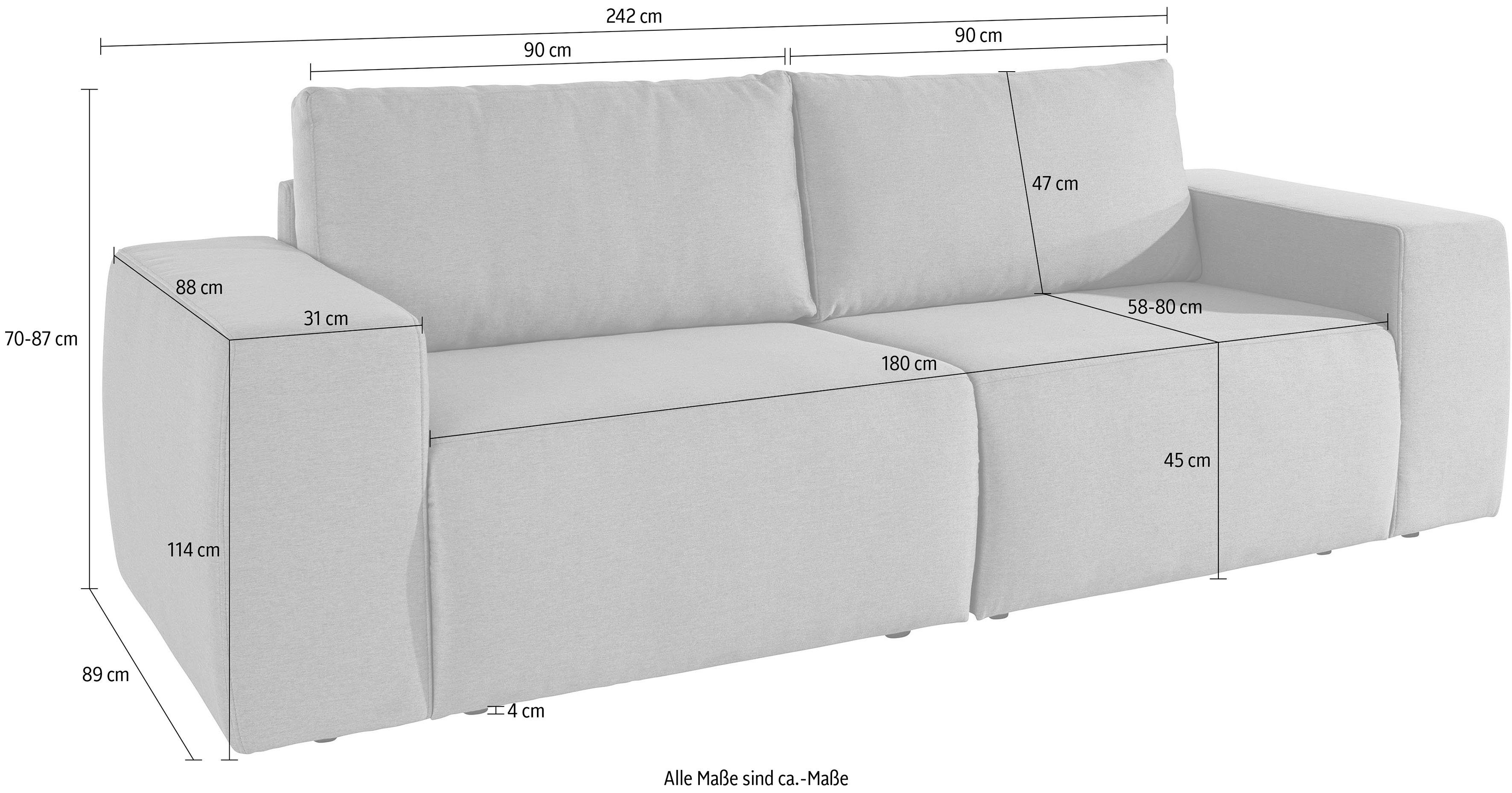 LOOKS BY WOLFGANG JOOP Megabank LooksII rechtlijnig en comfortabel