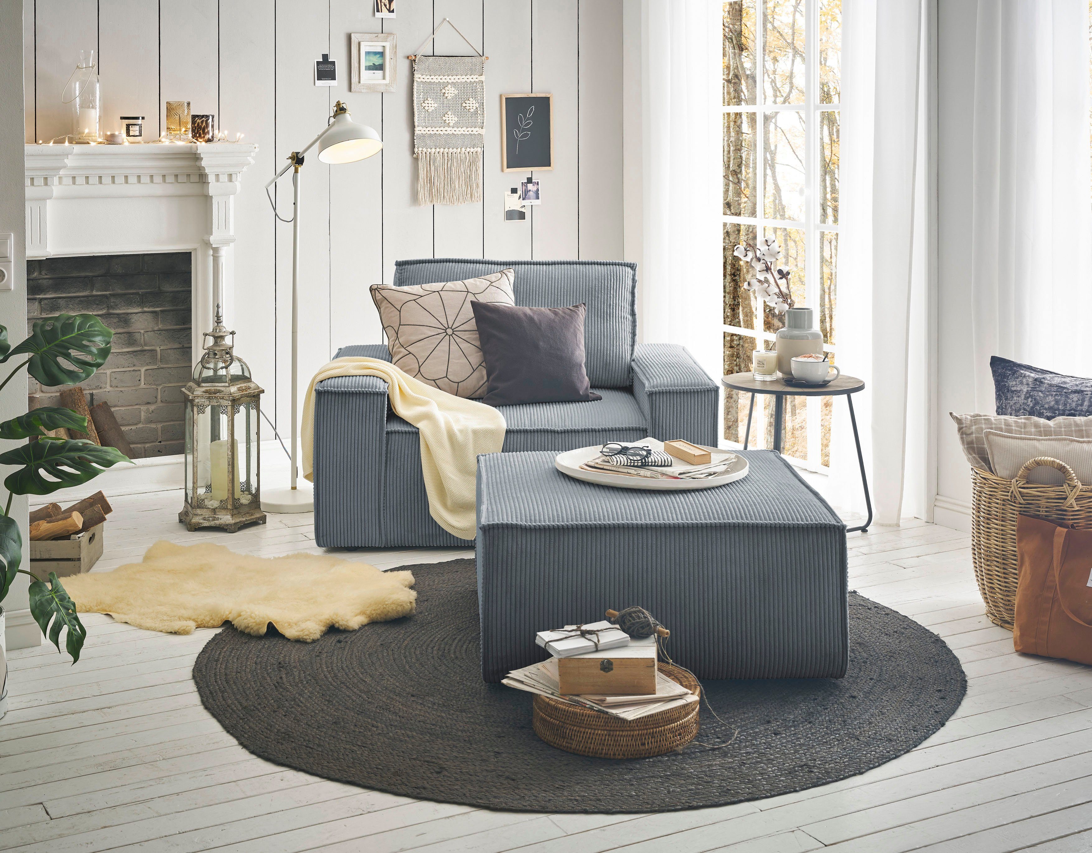 Home affaire Fauteuil Sherwood Loveseat en hocker als set, passend bij de bekleding-serie SHERWOOD