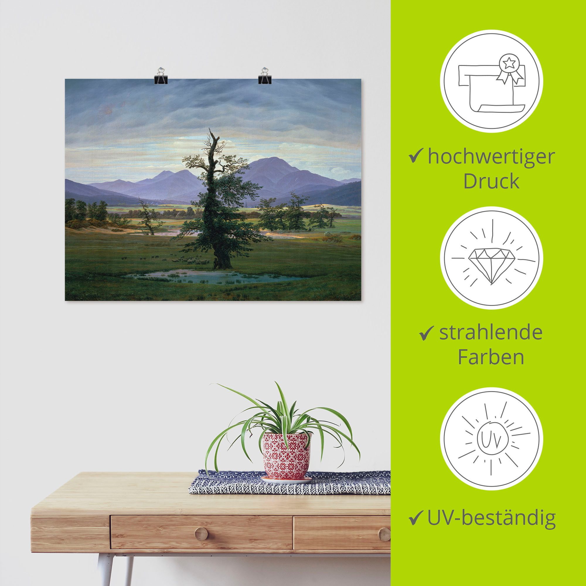 Artland Artprint De eenzame boom als artprint van aluminium, artprint op linnen, muursticker of poster in verschillende maten