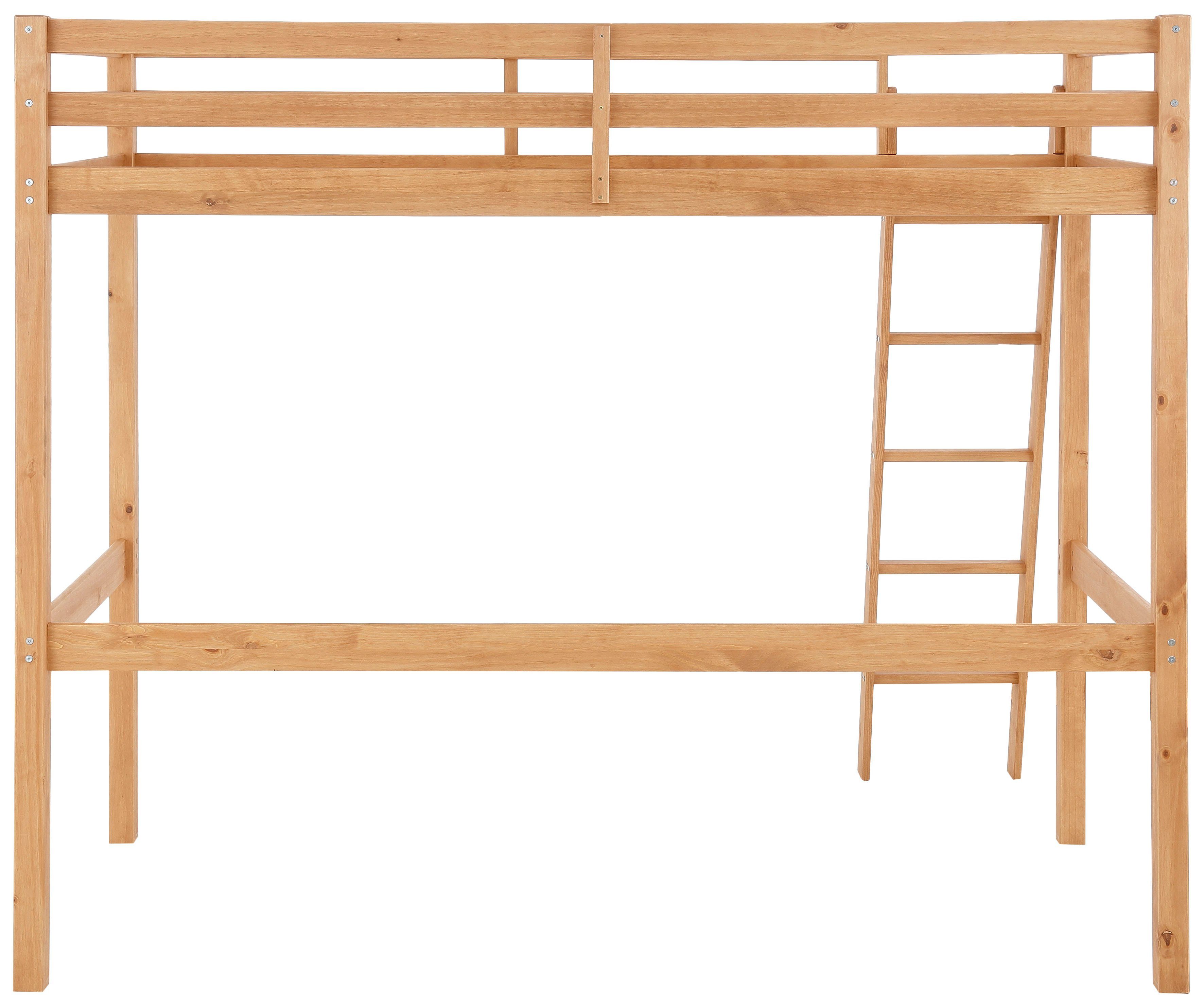 Lüttenhütt Kinderledikant Alpi Grenenhout, inclusief ladder en lattenbodem, ligoppervlak 90x200 cm