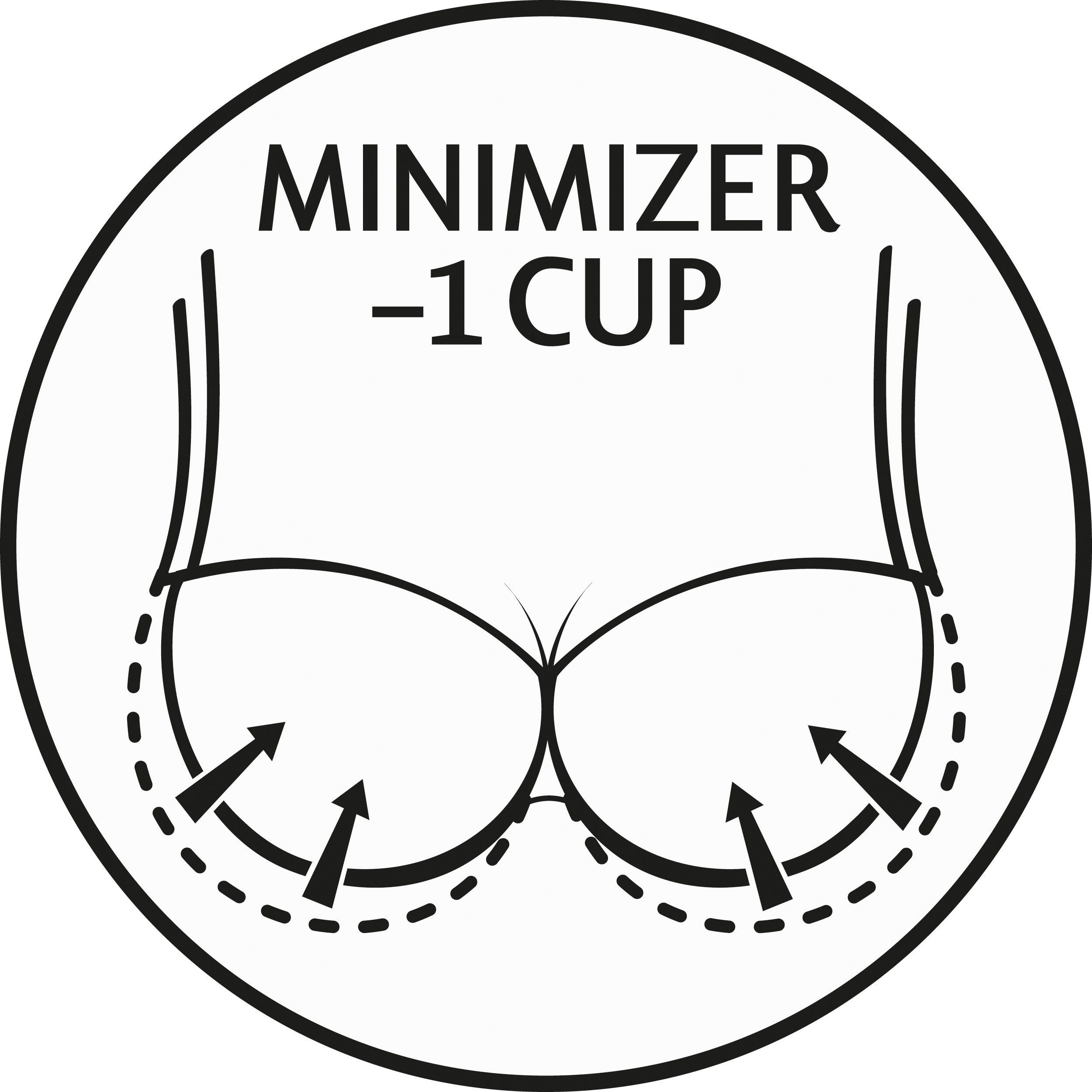 Triumph Minimizer-bh Amourette 300 W01 Cup C-G verminderd visueel met één cupmaat satijnen roos op de rondingen