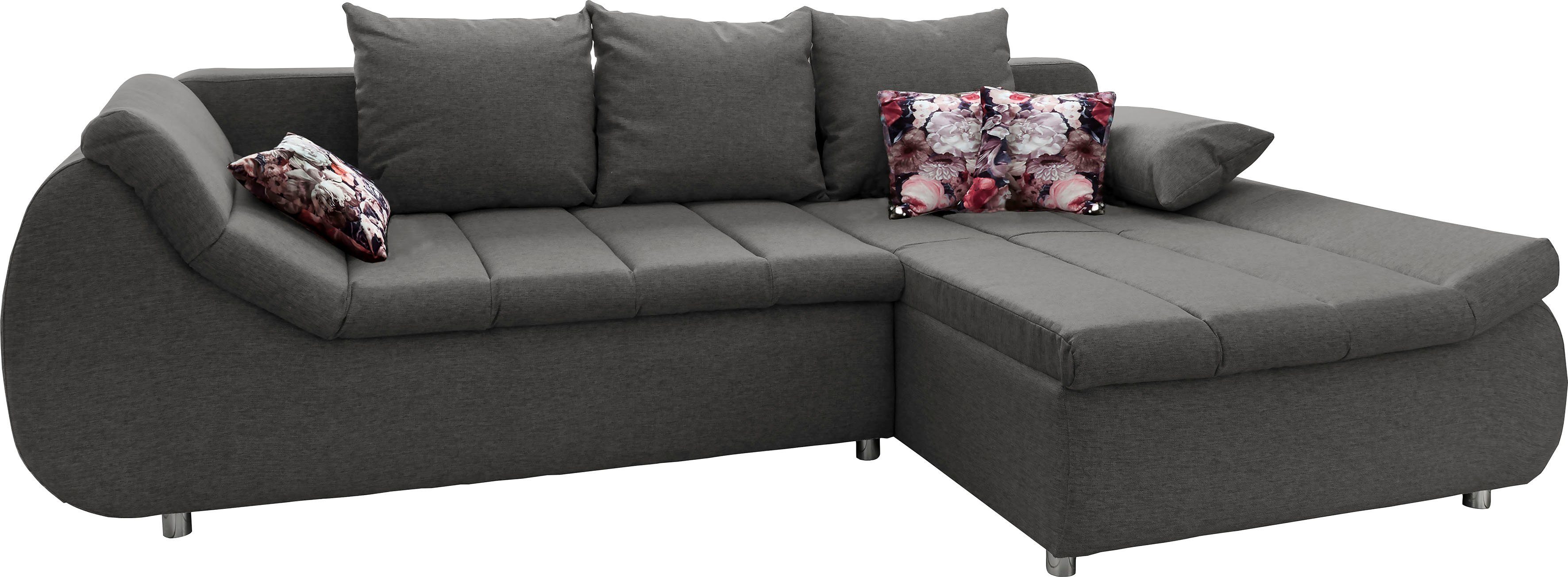 INOSIGN Hoekbank Imola elegant en modern, actuele stiksels in de zitting, comfortabel, L-vorm