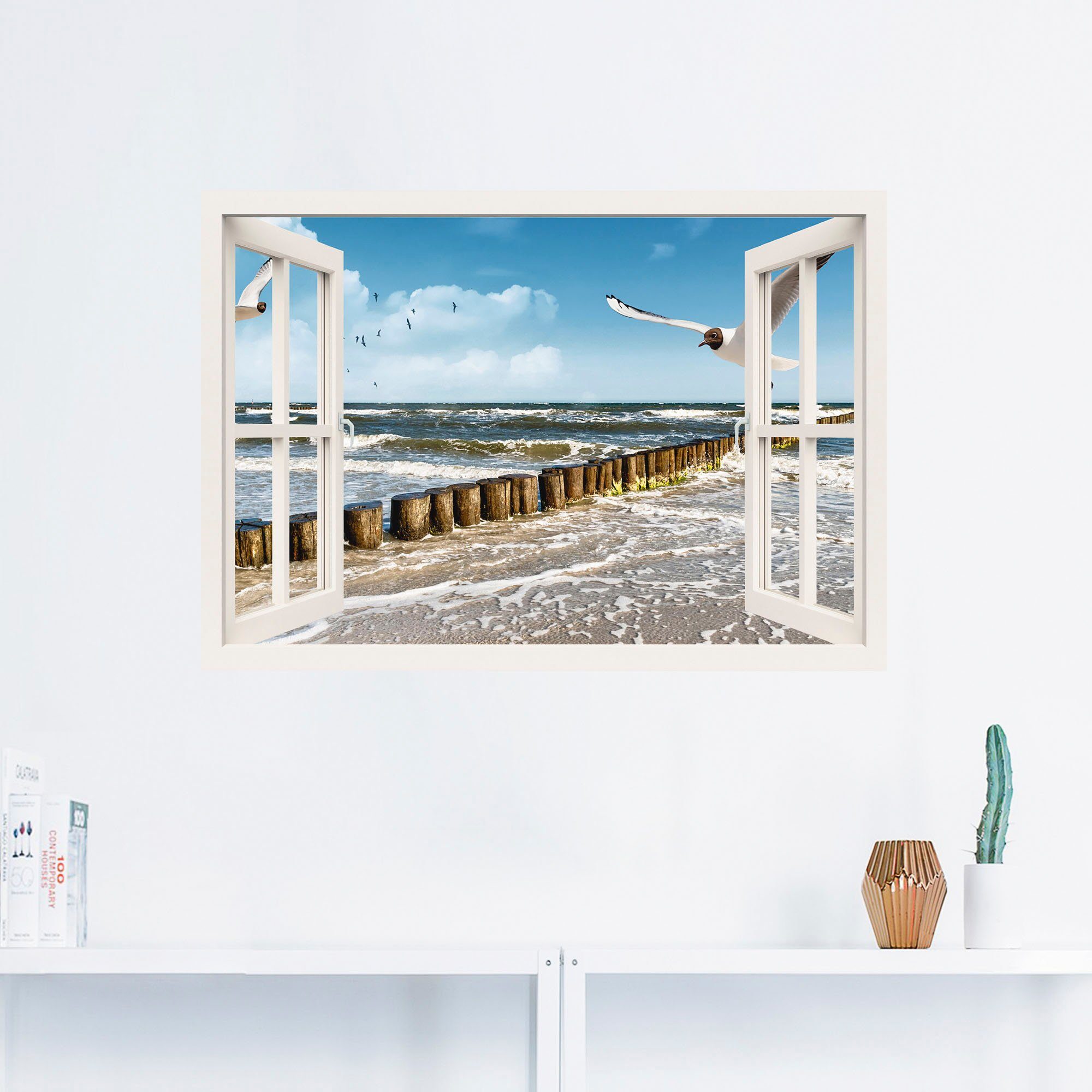 Artland Artprint Blik uit het venster - Oostzee als artprint op linnen, poster, muursticker in verschillende maten