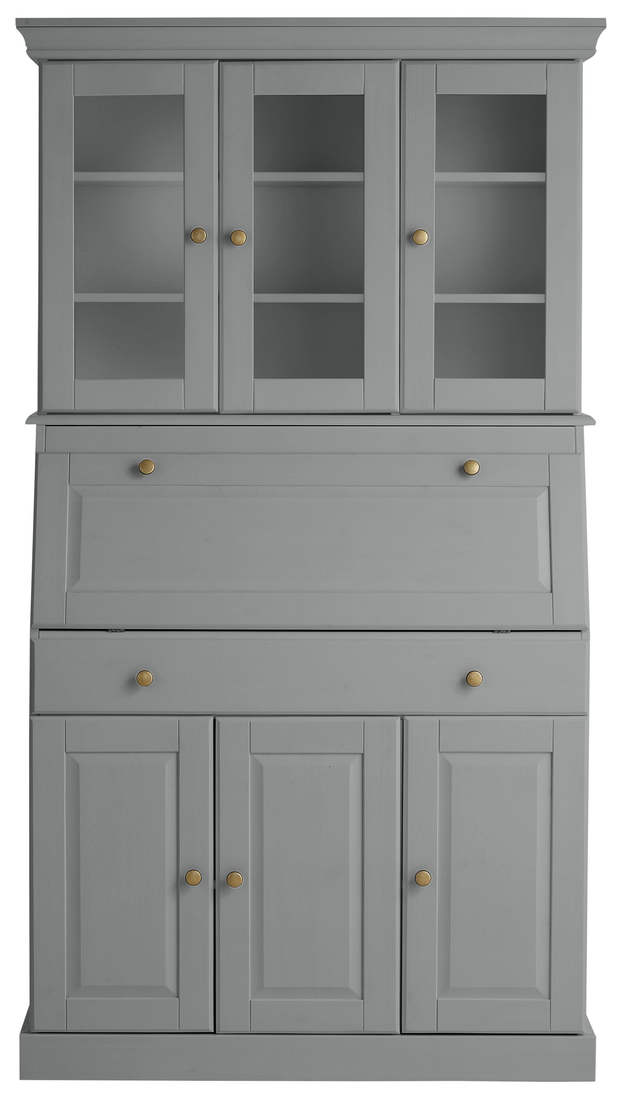 Home affaire Secretaire Rosi in landelijke stijl Bureau van massief hout, met vitrine, in 2 breedtes