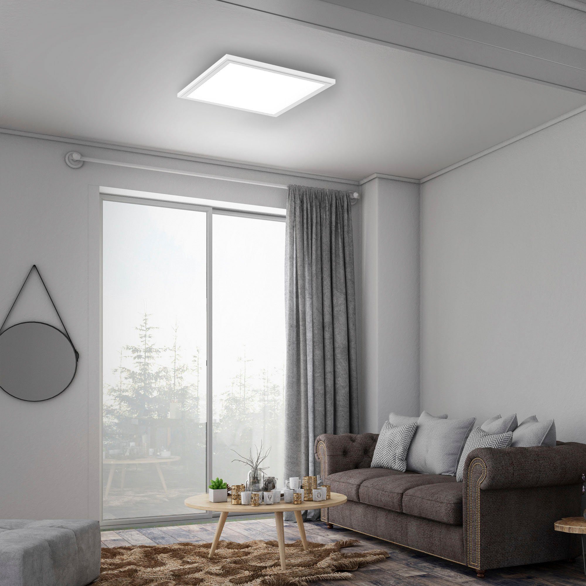 Briloner Leuchten Led-paneel 7191016 SIMPLE Plafondlamp, 29,5x29,5x5,5 cm, wit, 12W, woonkamer, slaapkamer